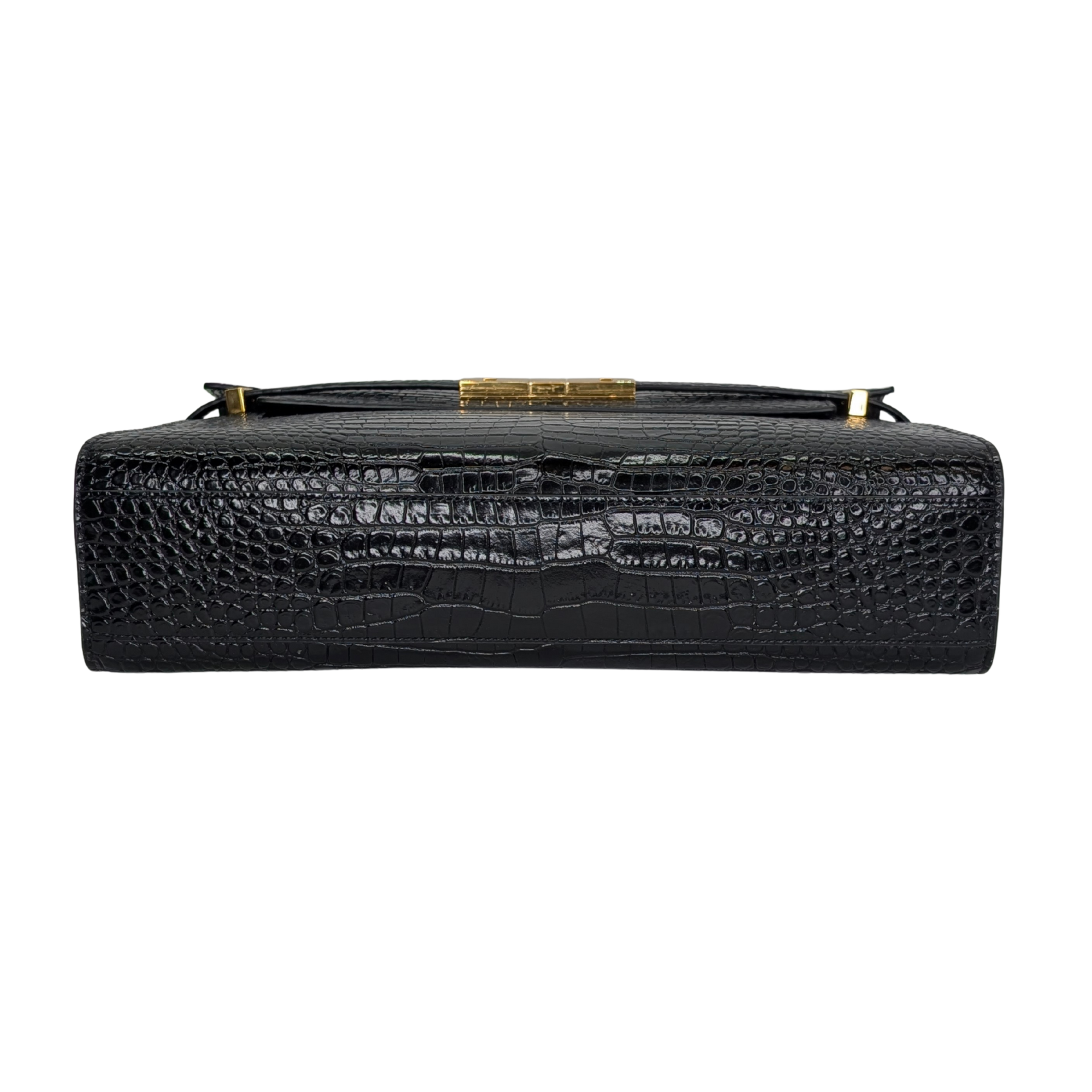 Saint Laurent Manhattan Medium Crocodile Embossed Shoulder Bag
