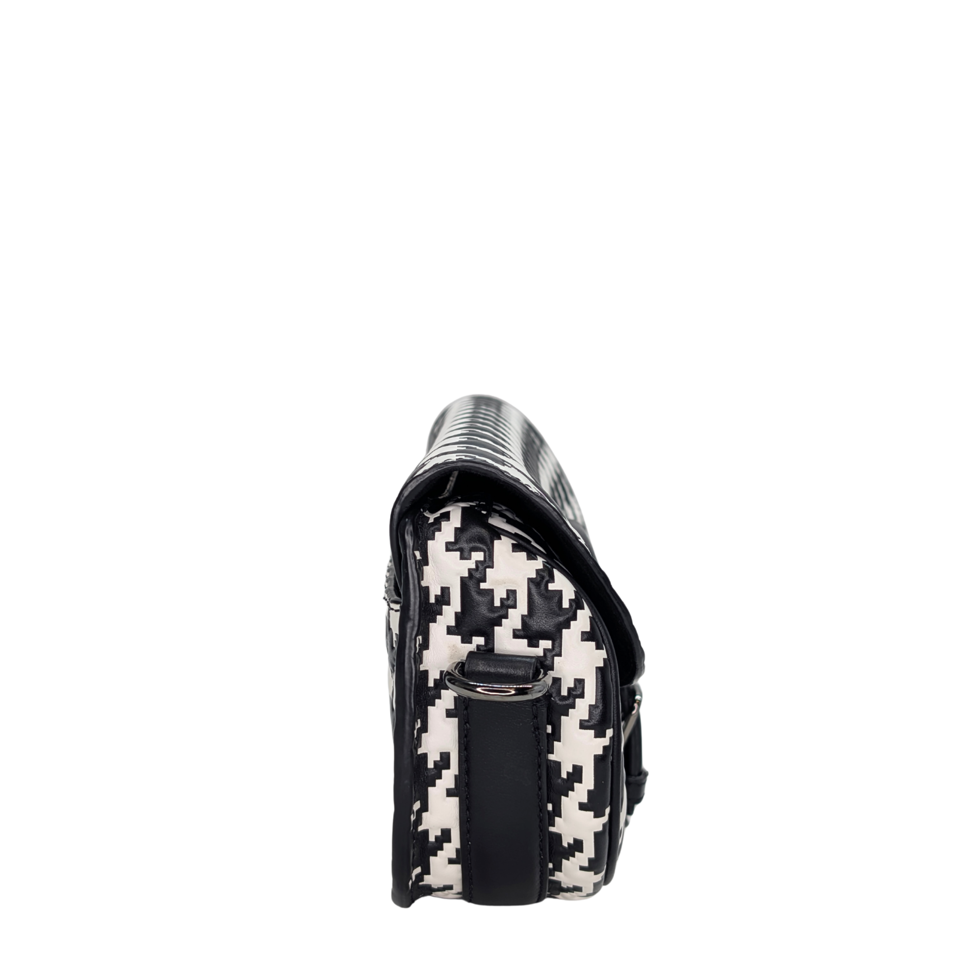 Dior Box Houndstooth East West Bobby Bag Black White