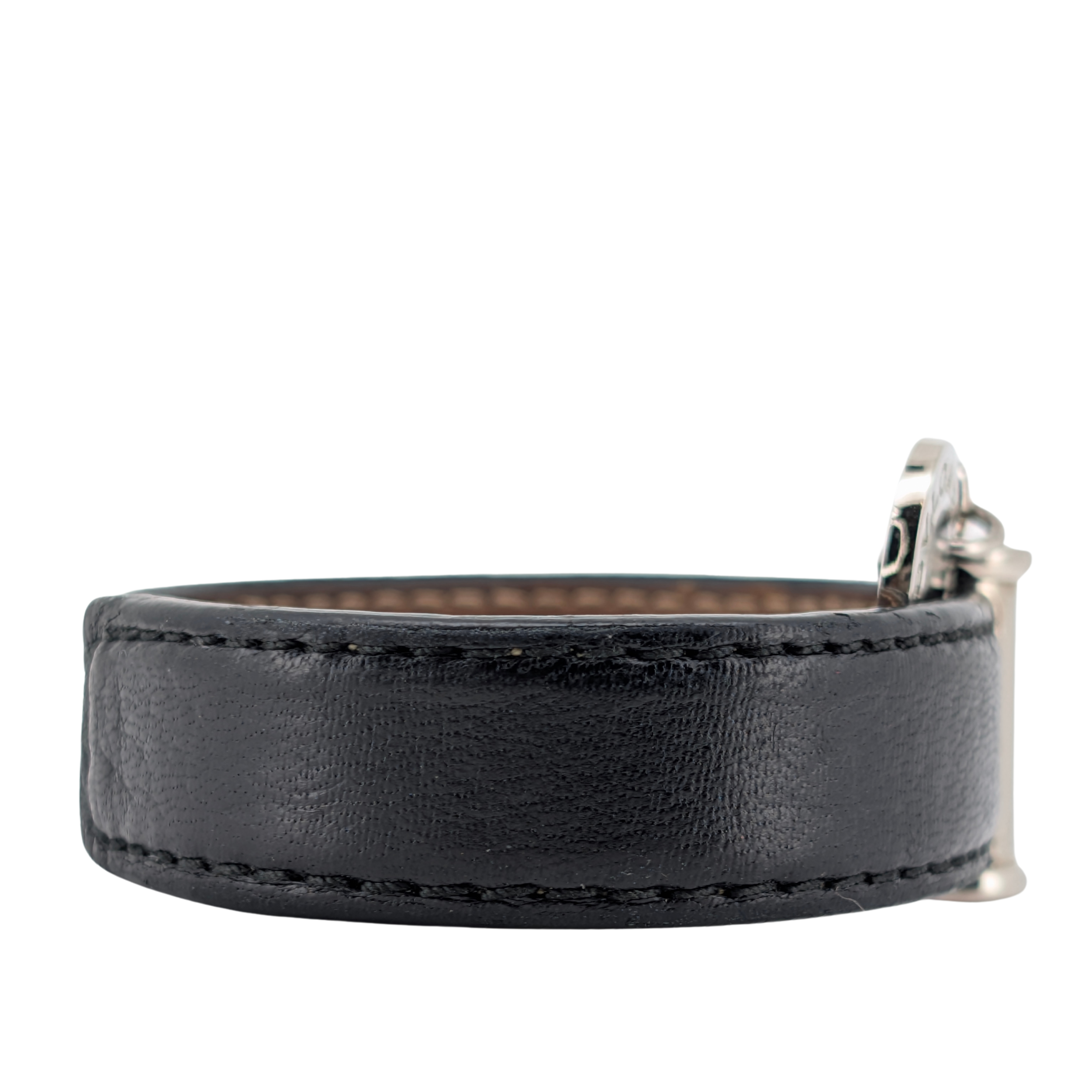 Bvlgari Leather Bangle Cuff Bracelet