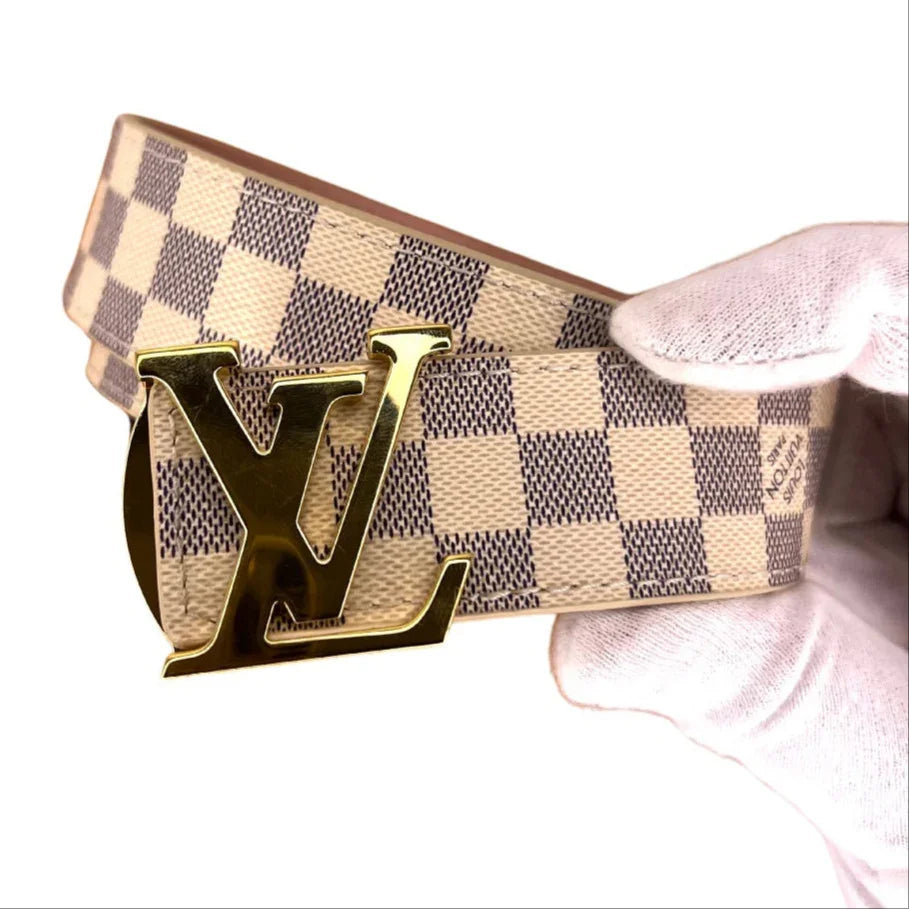 Louis Vuitton Damier Azur LV Initiales 30mm Reversible Belt - Lost Designer