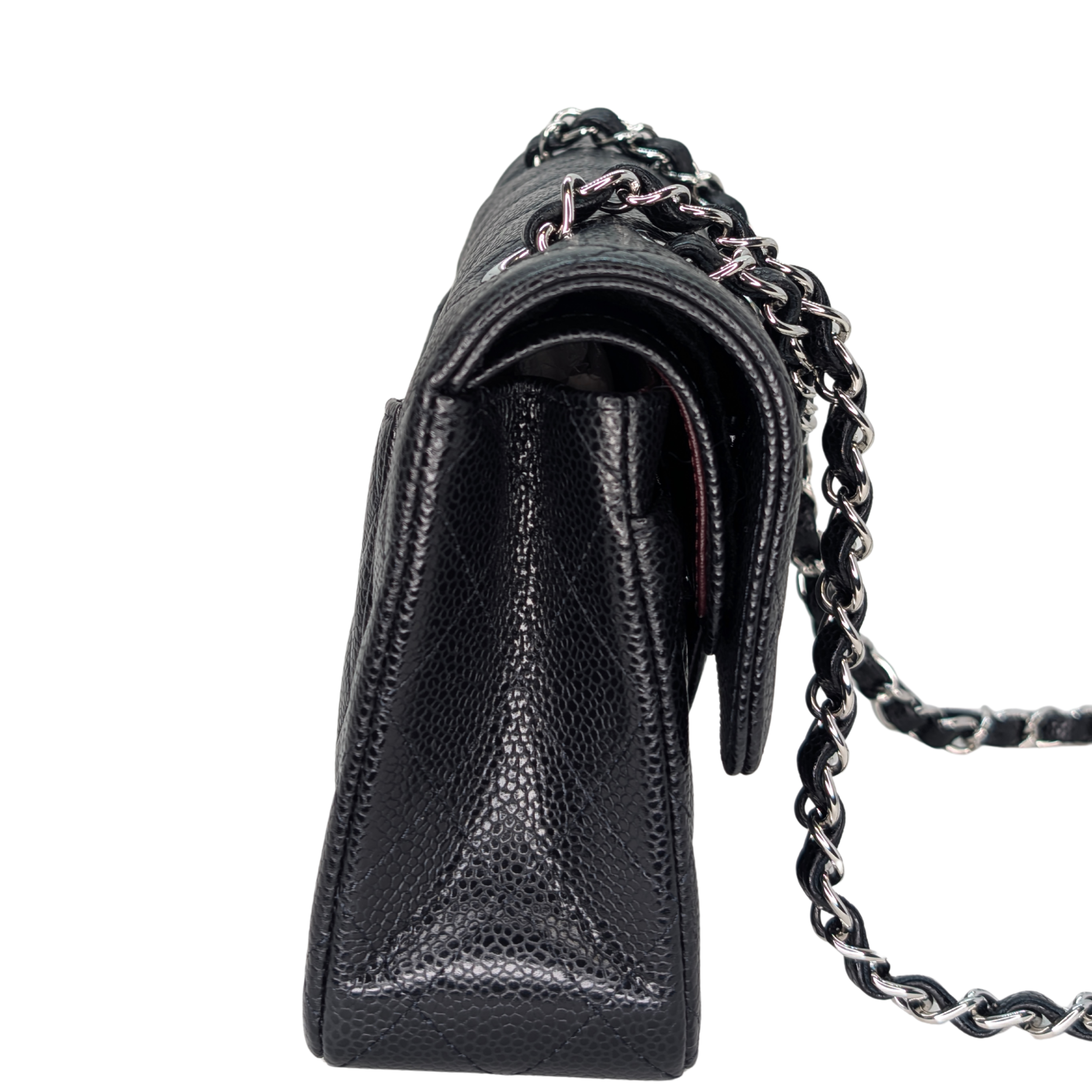 Chanel Classic Double Flap Caviar Black SHW Microchipped