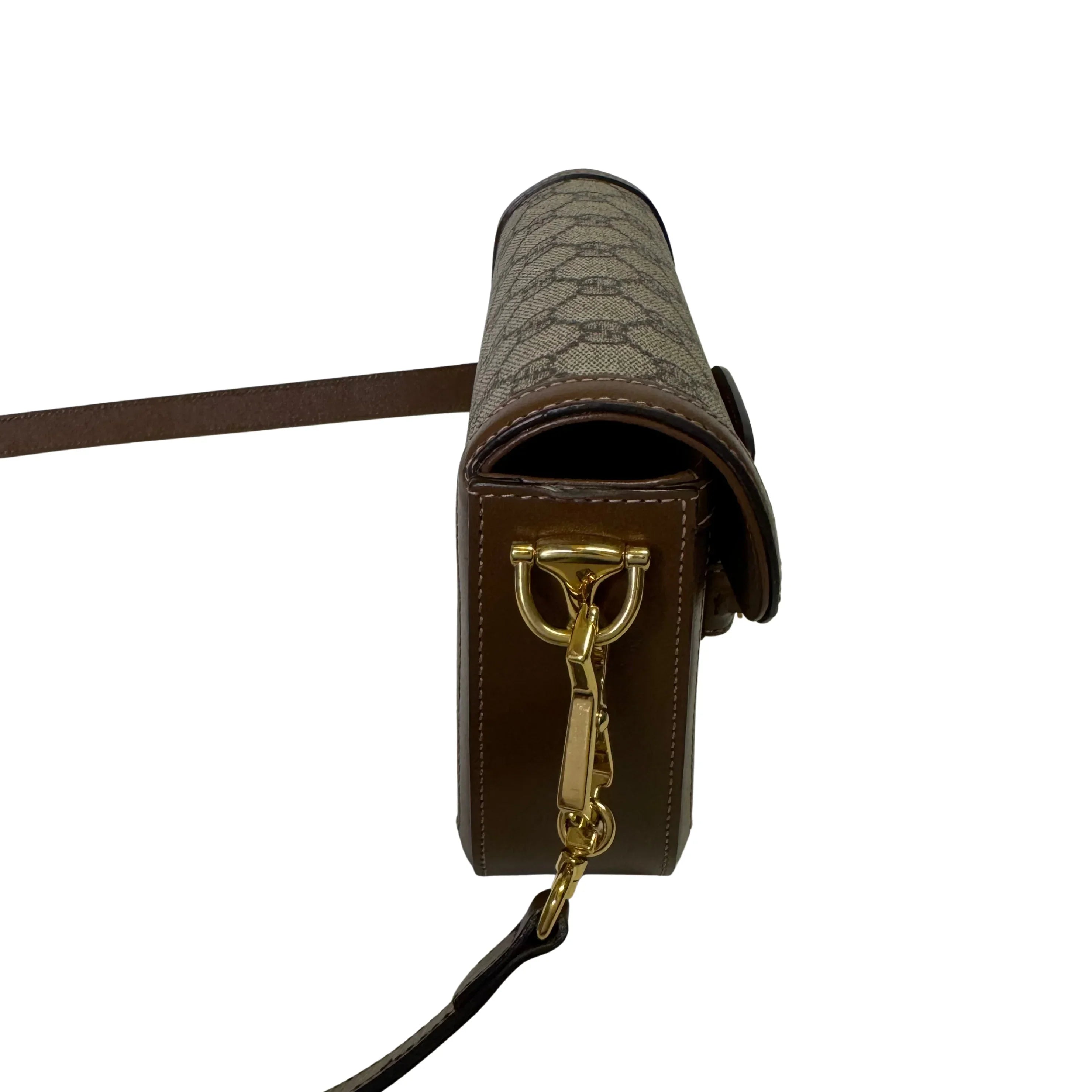 Gucci Horsebit 1955 Shoulder Bag GG Supreme Canvas/Leather Beige/Brown - Lost Designer
