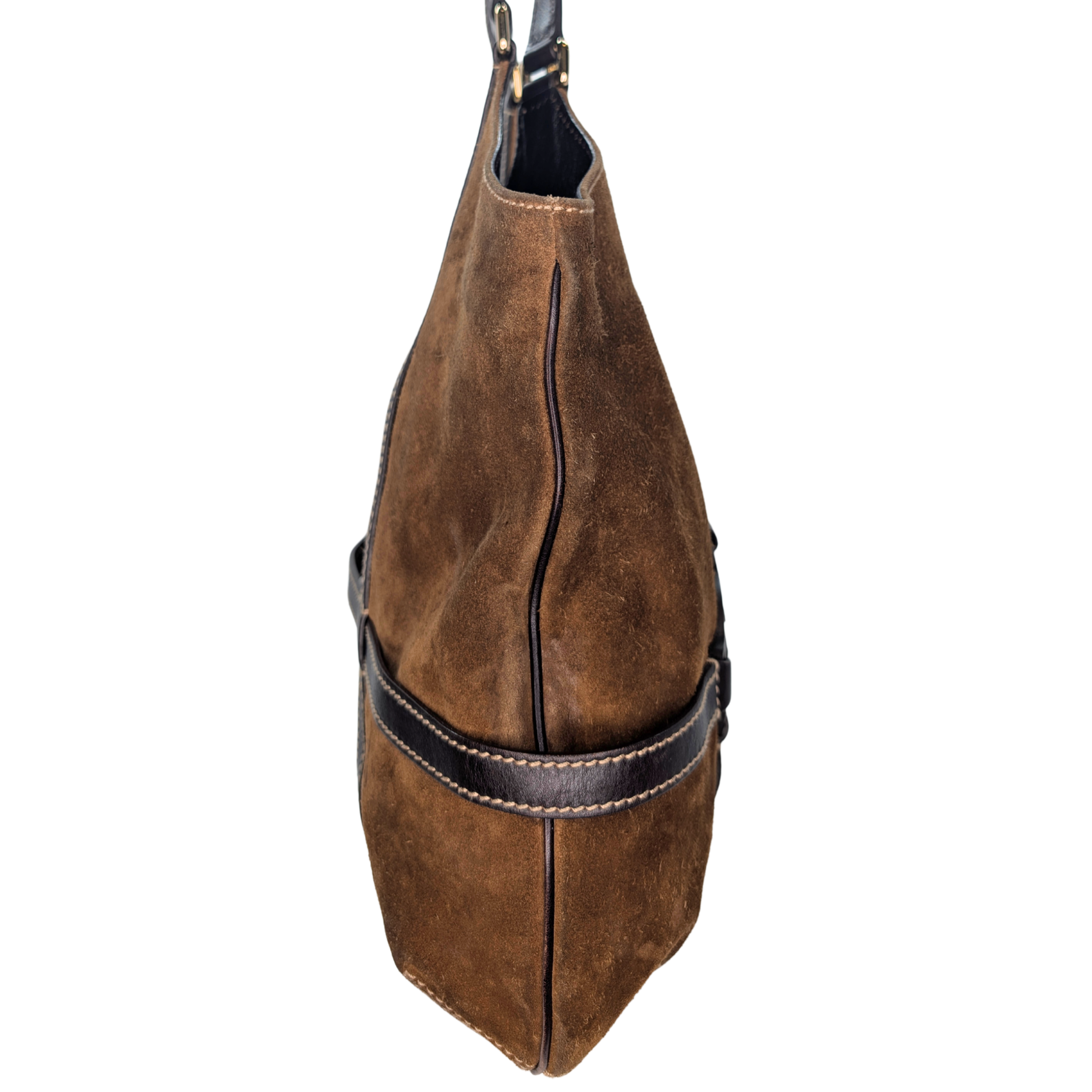 Gucci Sukey Suede Leather Hobo Bag Brown
