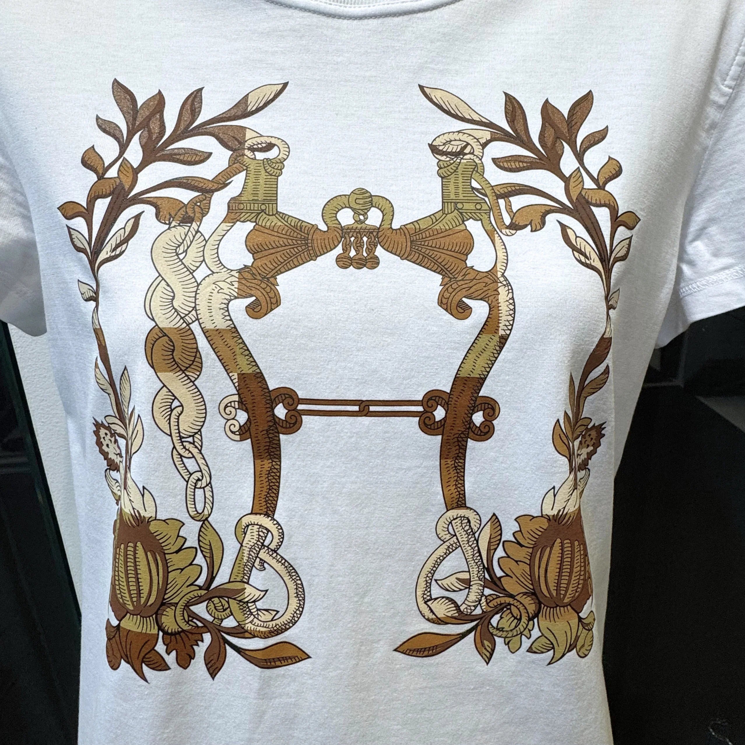 Hermes Della Cavalleria Mid T shirt Dress White 38 - Lost Designer