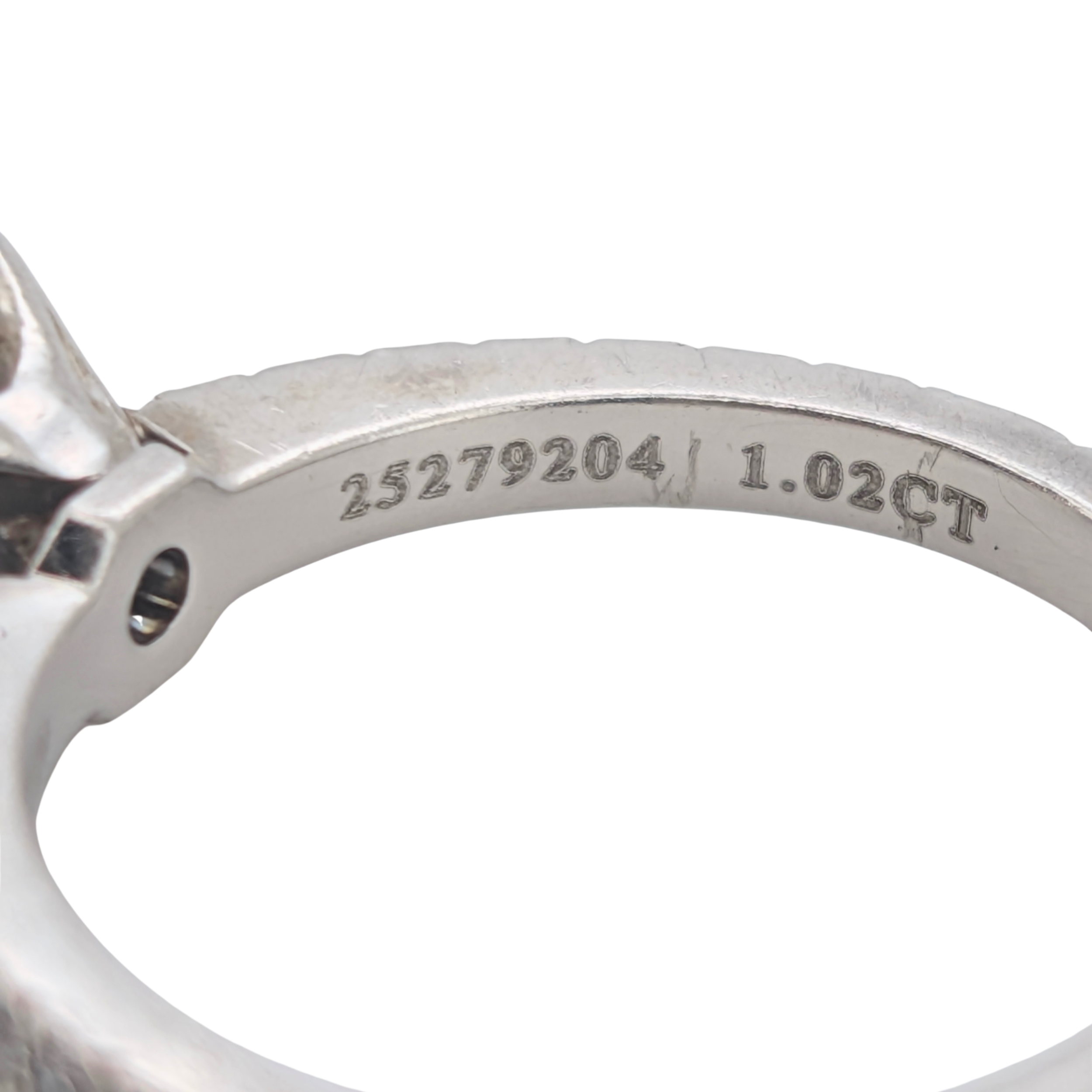 Tiffany & Co. Novo Cushion Cut Diamond Ring 1.02ct Platinum Matching Band