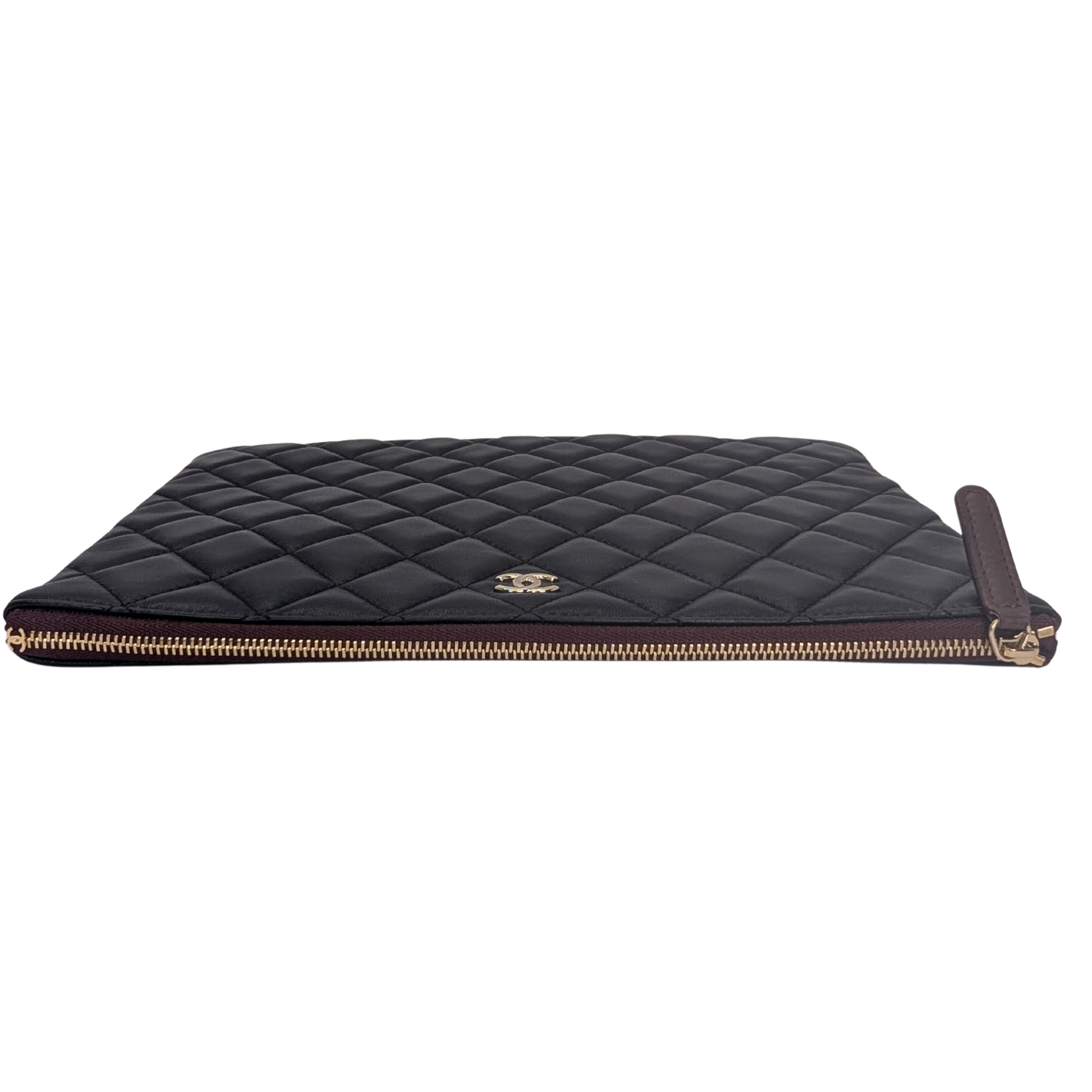Chanel Medium O case Pouch Clutch Lambskin Black