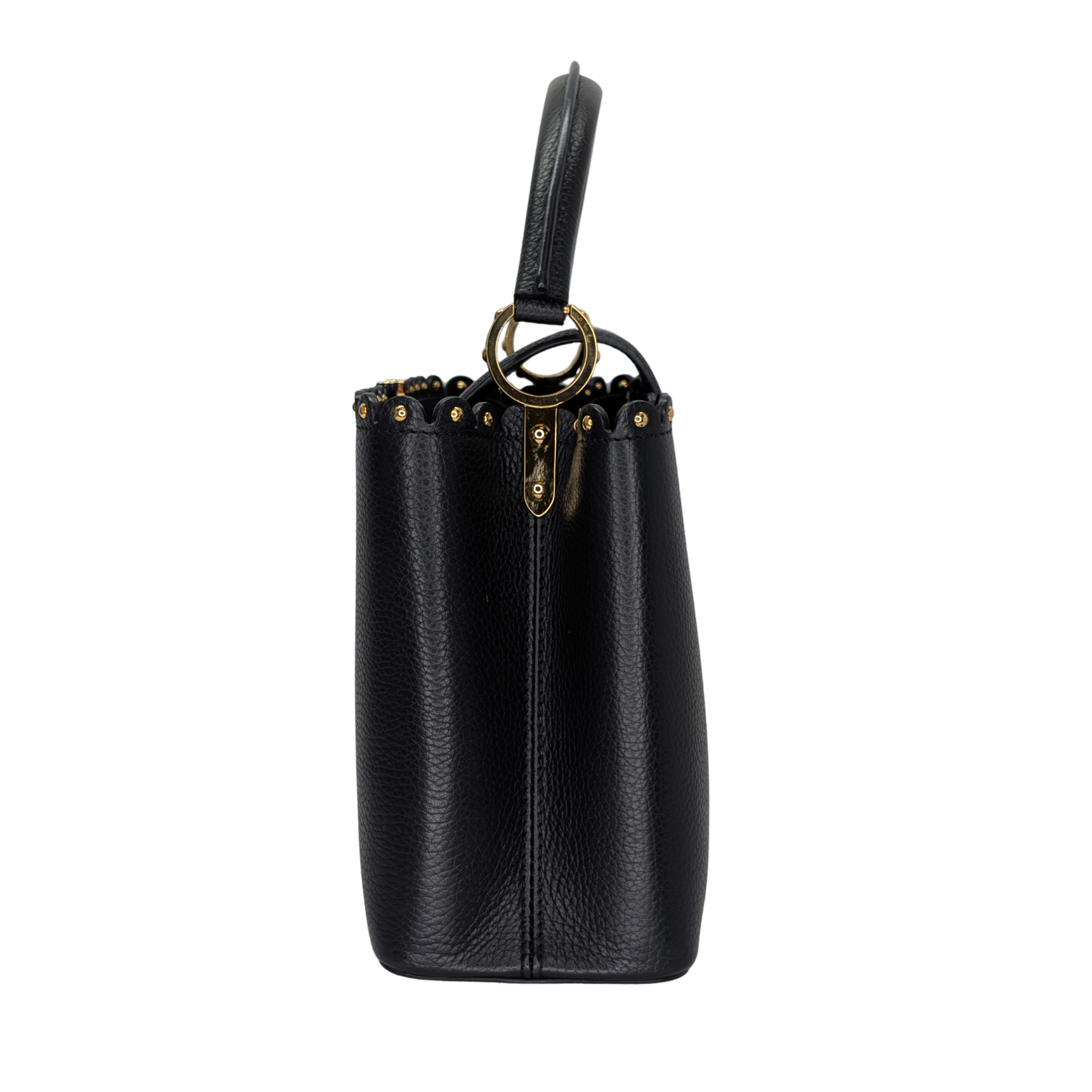 Louis Vuitton Capucine Pm Shoulder Handbag Taurillon Leather Black