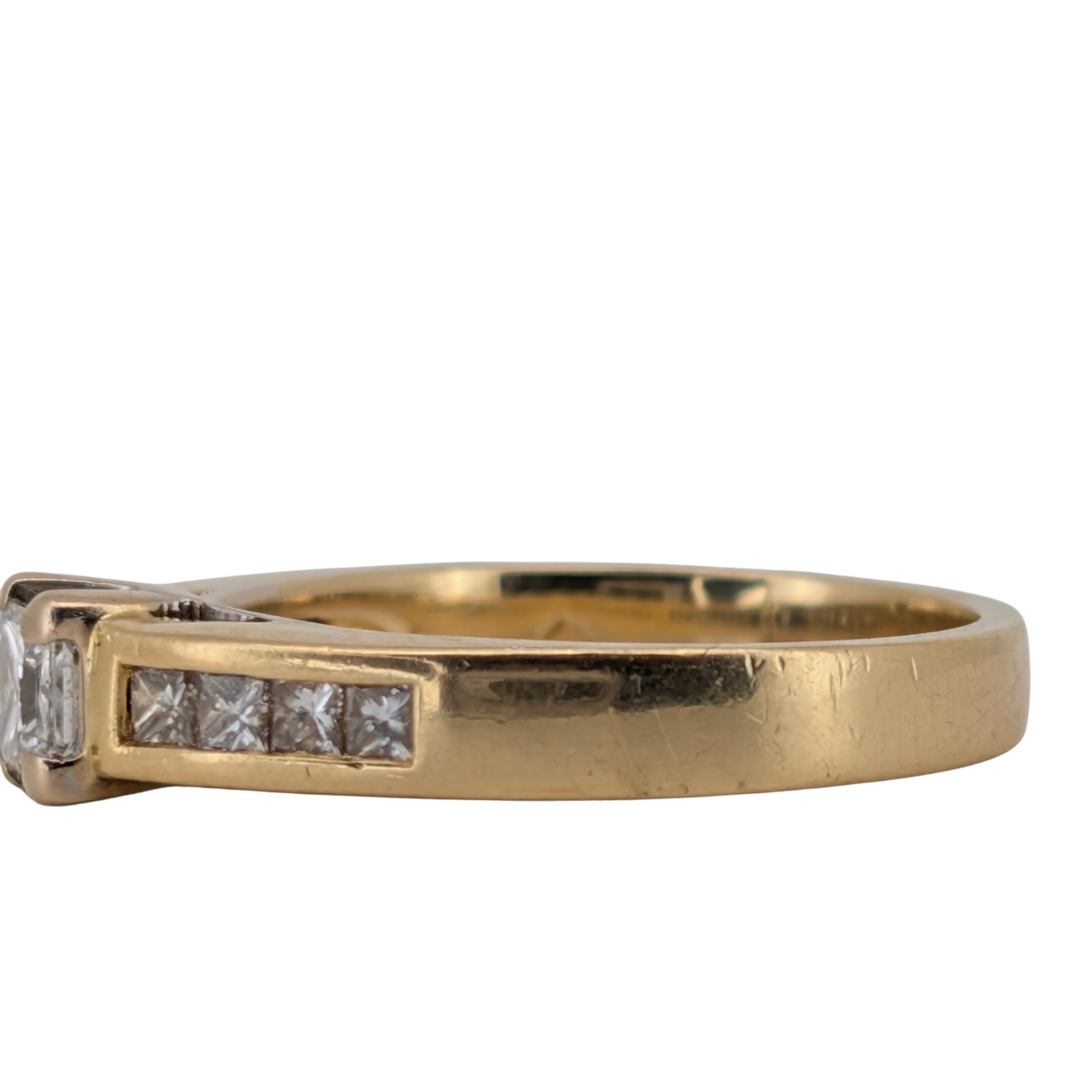 0.30ct Centre with 0.46ct TDW Princess Cut Diamond Ring On 18k Gold
