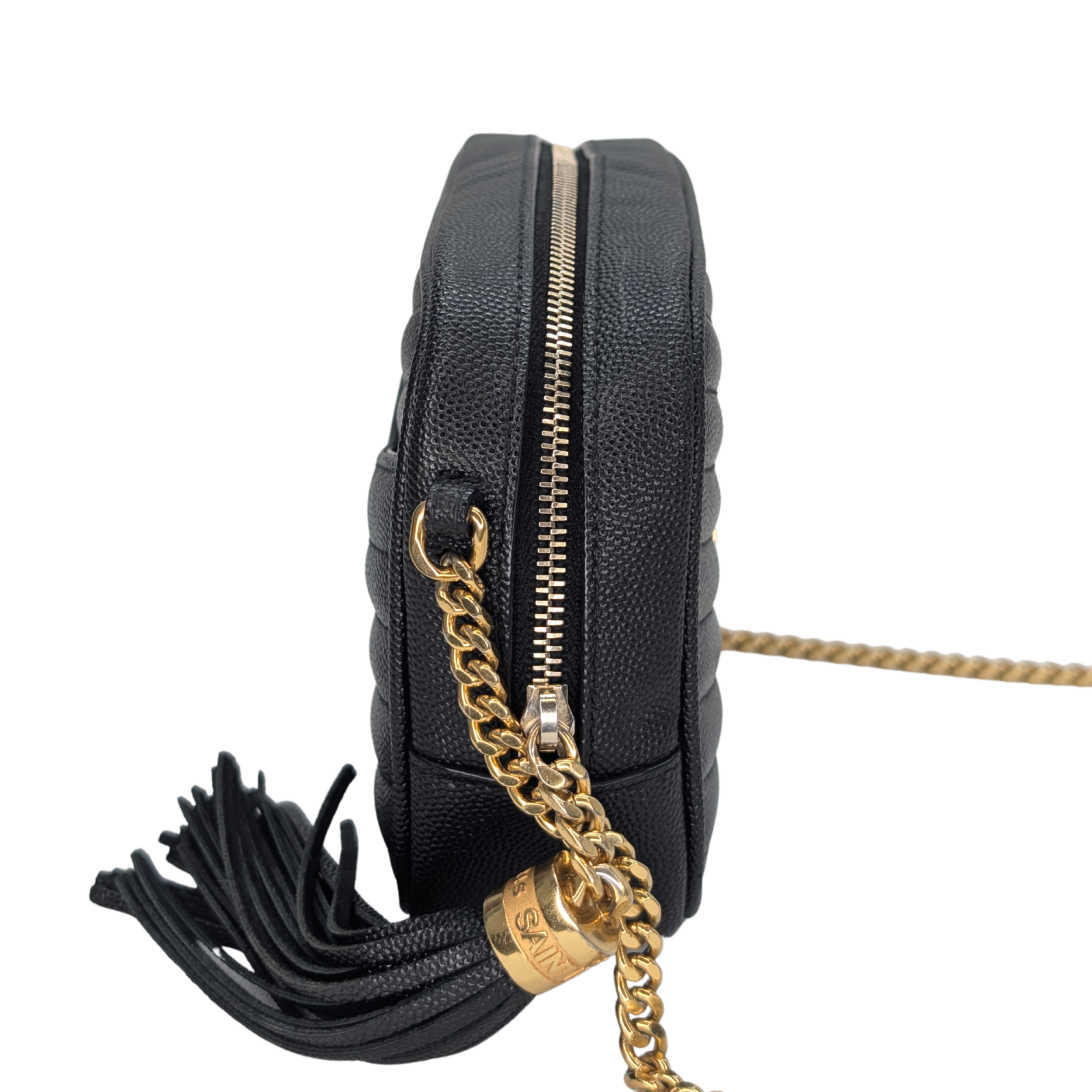 Saint Laurent Lou Mini Grain Leather Camera Bag GHW