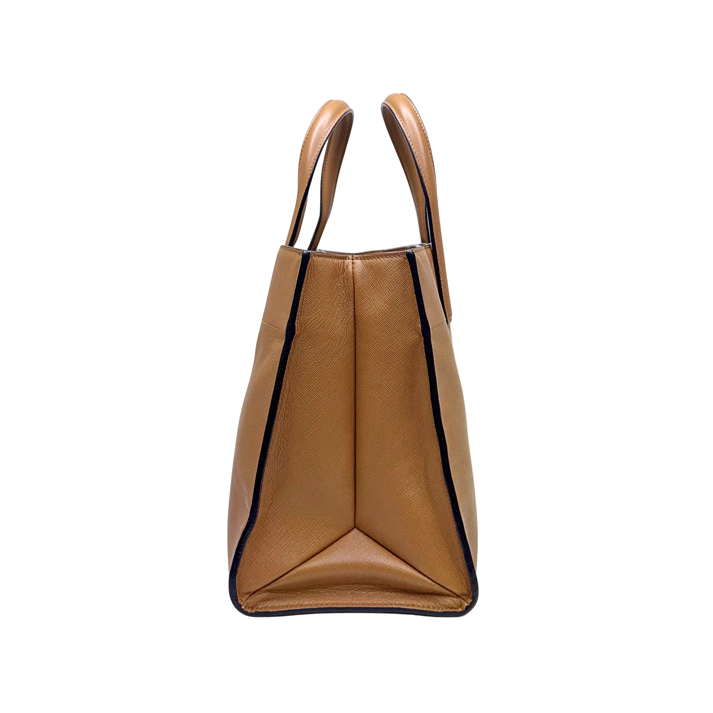 Prada Saffiano Handbag Leather Brown - Lost Designer