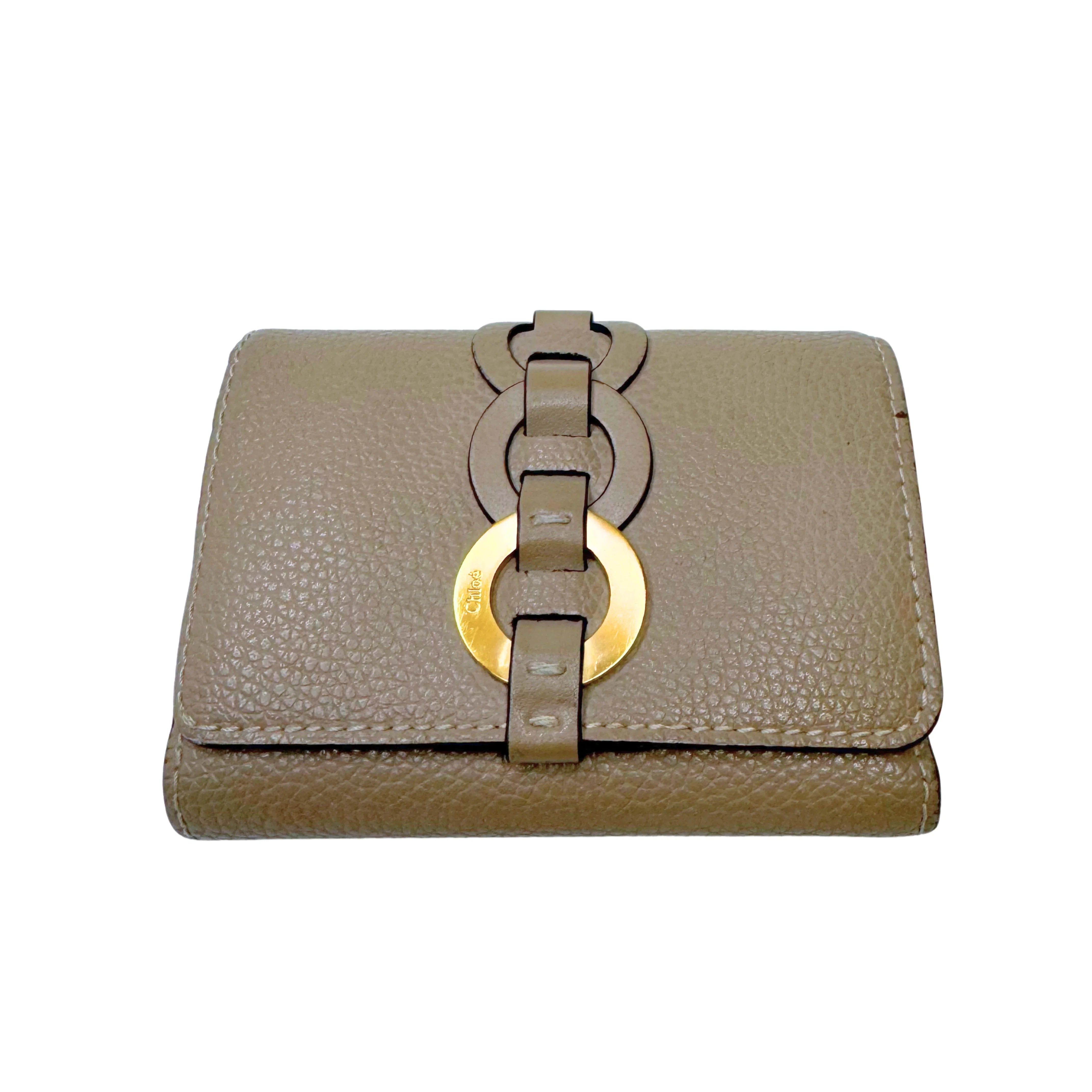 Chloe Calfskin Small Darryl Trifold Wallet Motty Grey - Lost Designer