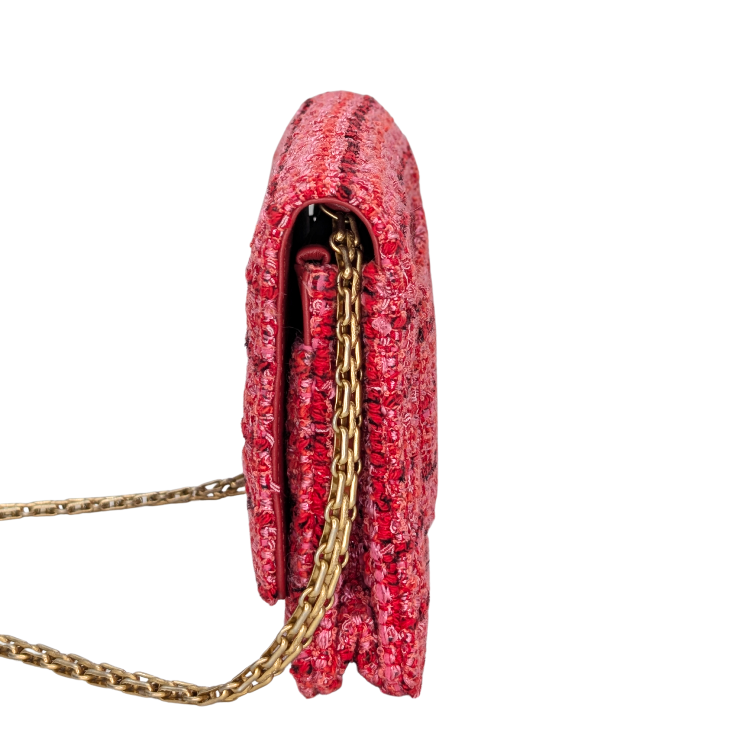 Chanel 2.55 Reissue Tweed Wallet on Chain Pink