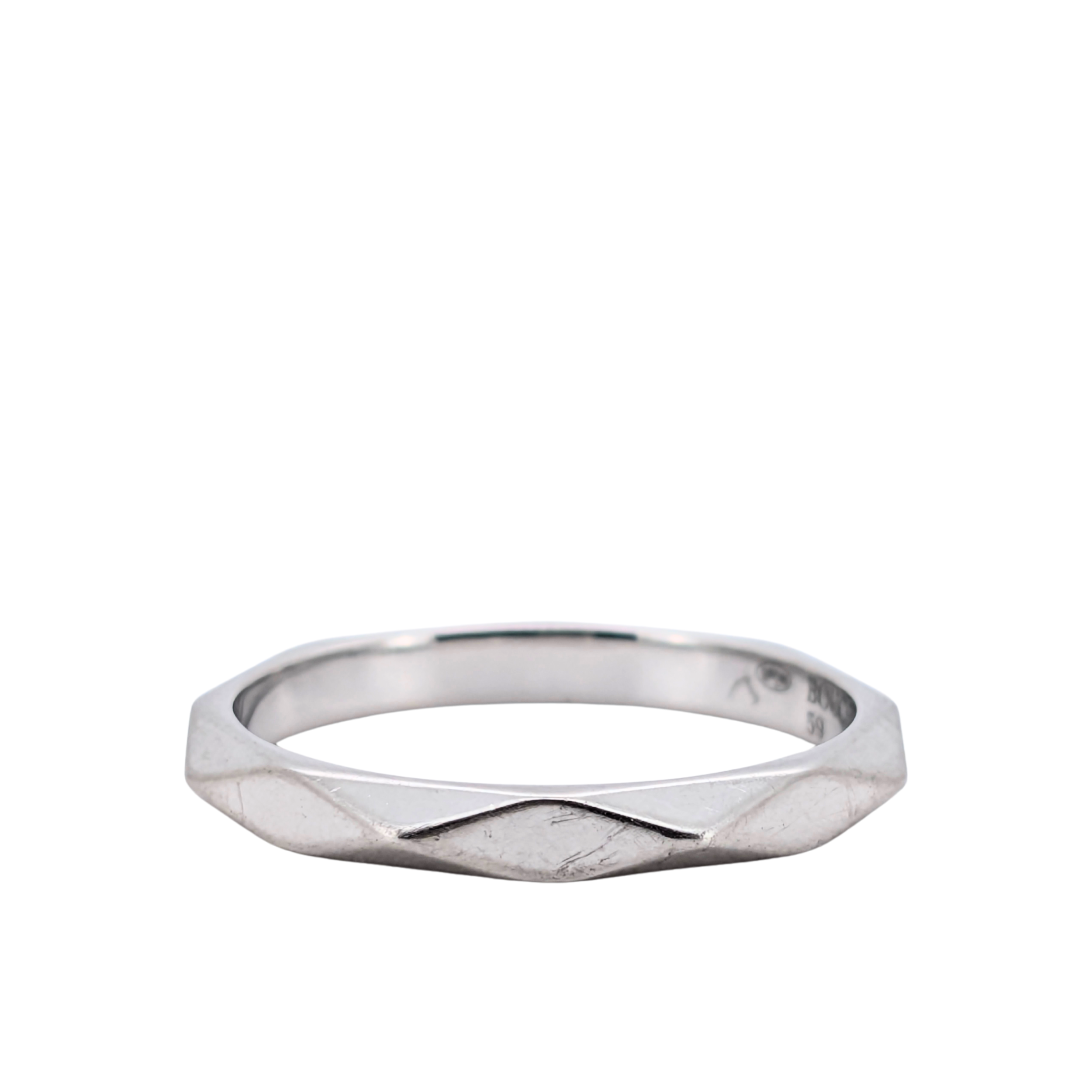 Boucheron Platinum Facette Band Ring size 59