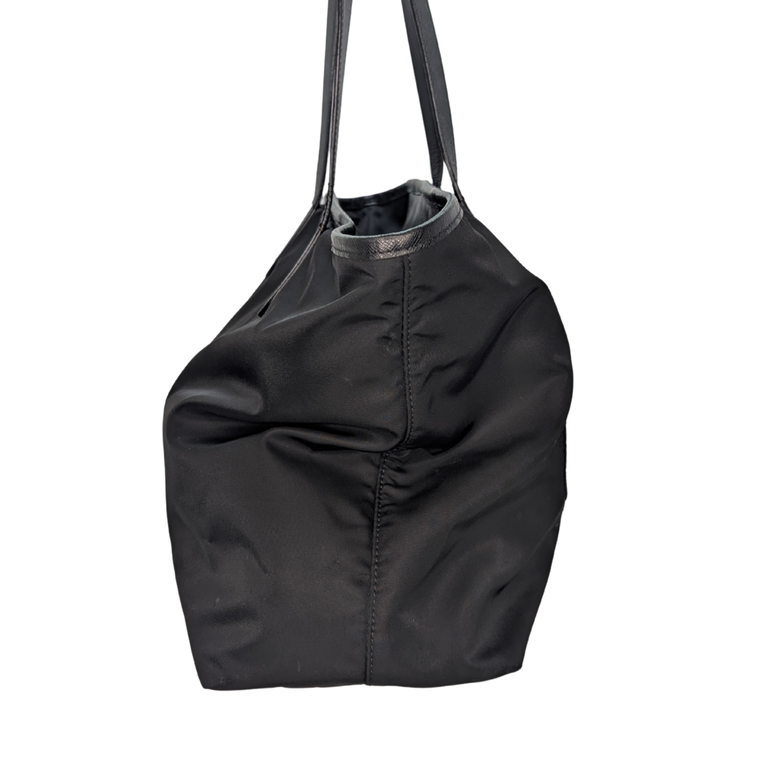Prada Navy Re-Nylon Embroidered Logo Tote Bag
