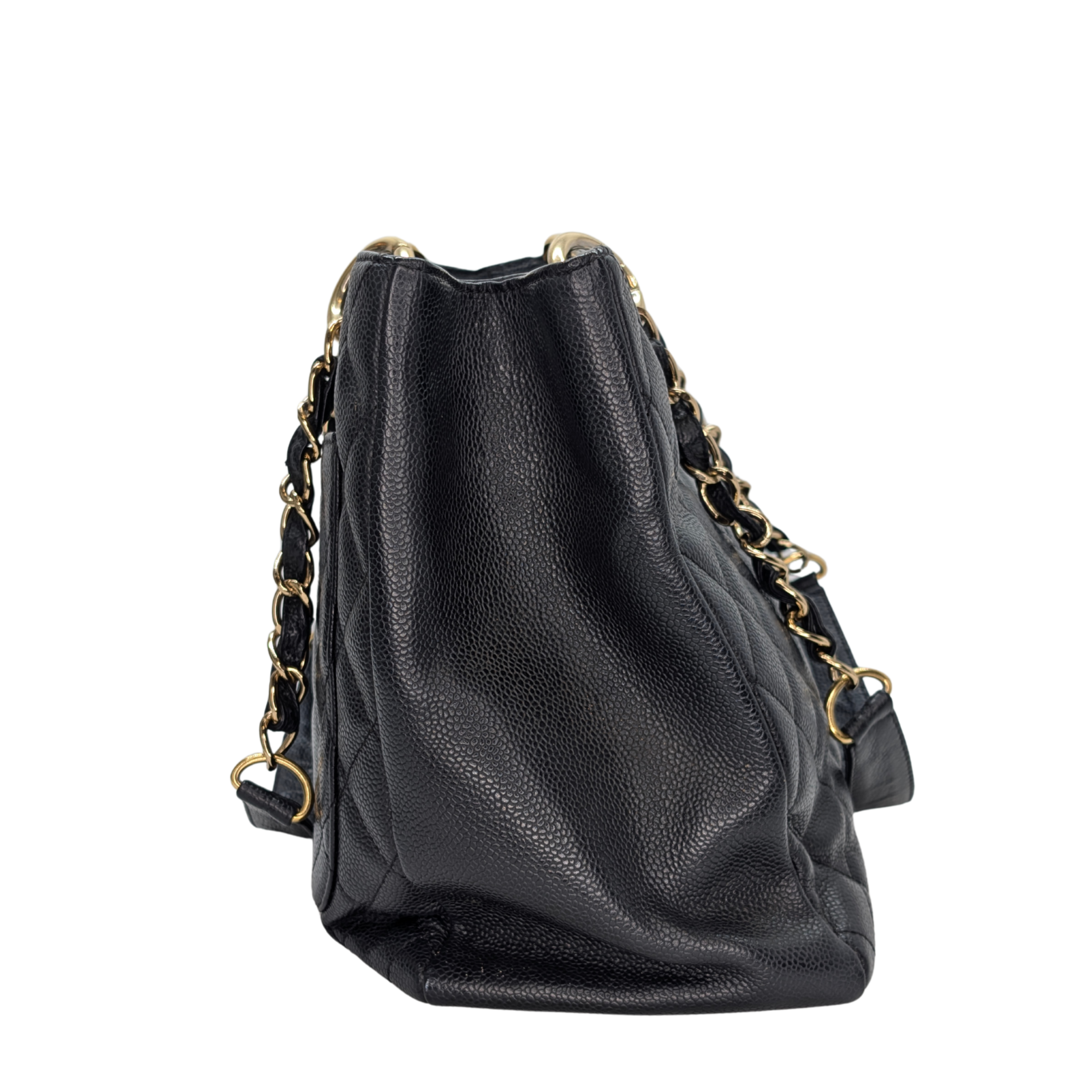 Chanel Quilted Caviar Grand Shopping Tote Black