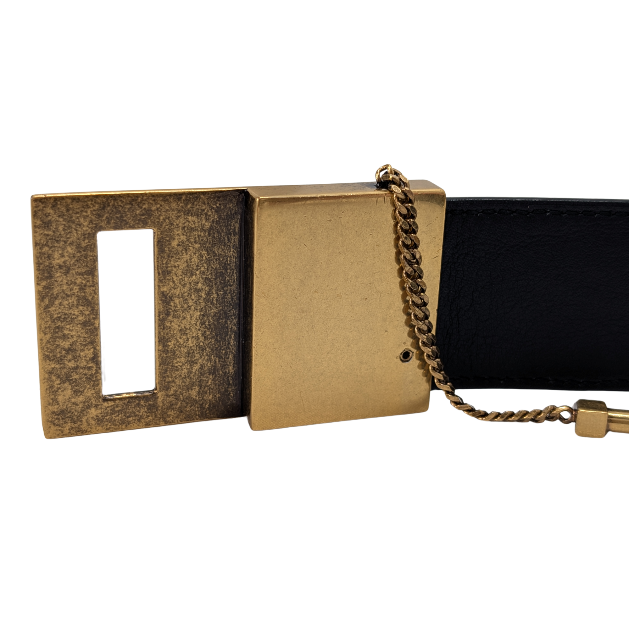 Saint Laurent Embossed Crocodile Belt Black 80cm - Lost Designer