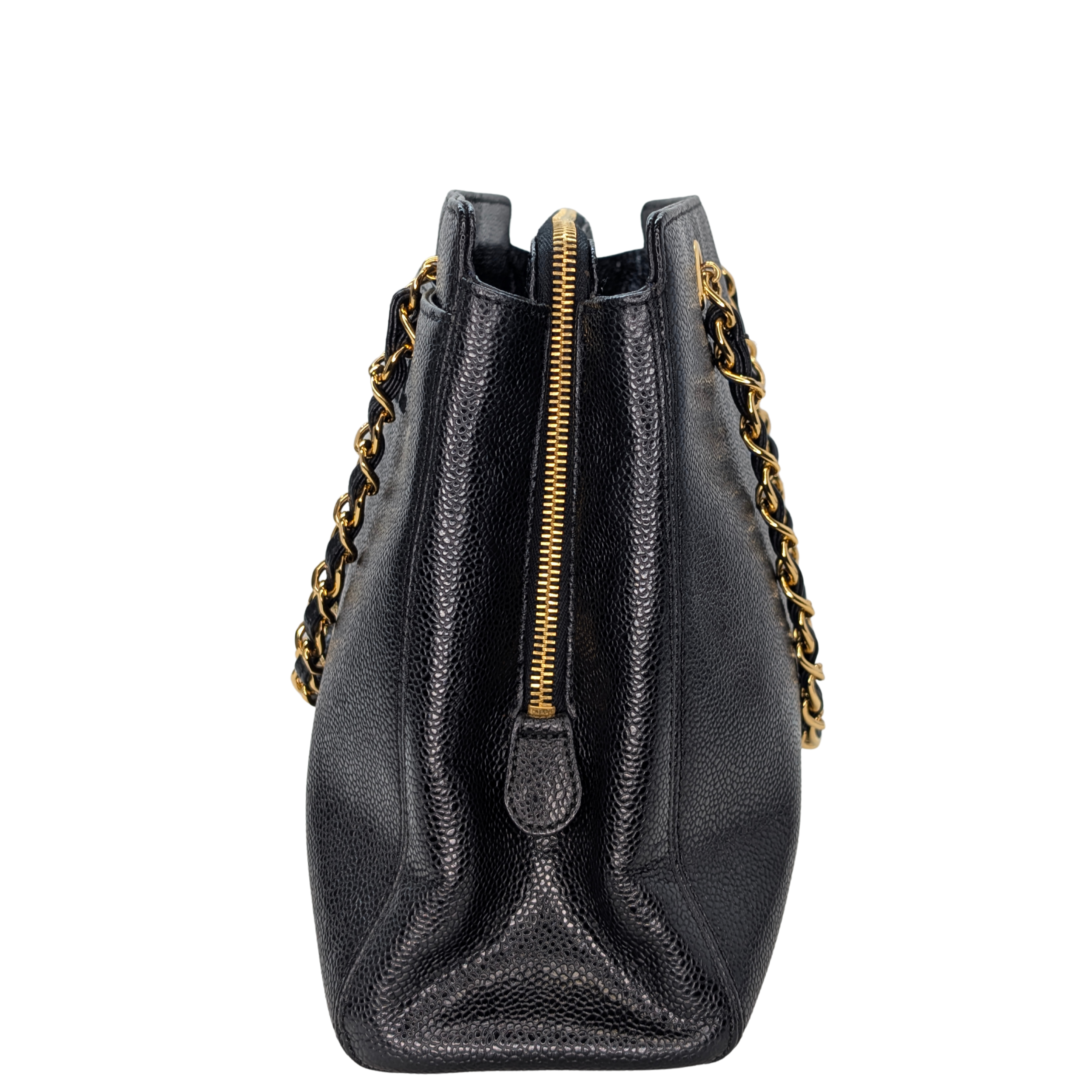 Chanel Vintage Tote Bag Caviar Leather Black