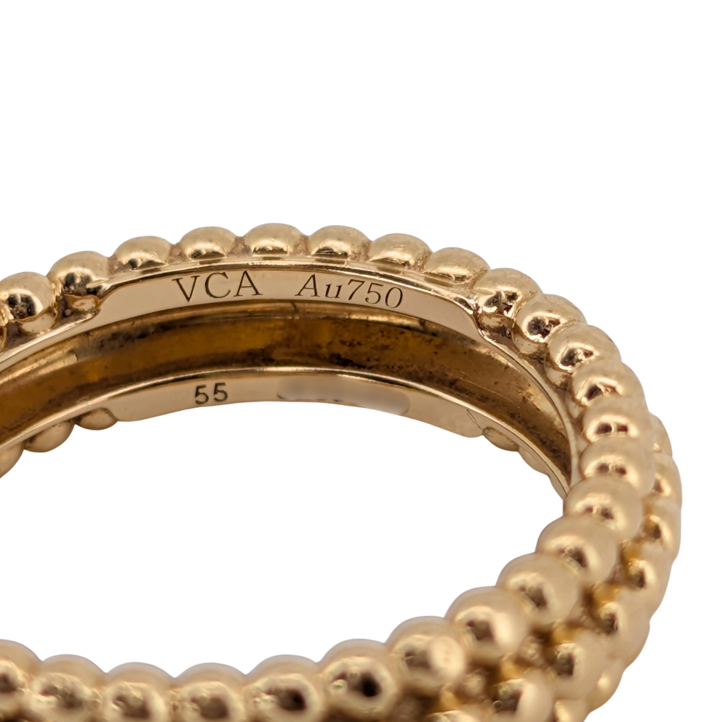 Van Cleef & Arpels 18k Gold Perlée Pearls Of Gold Ring 3 Rows