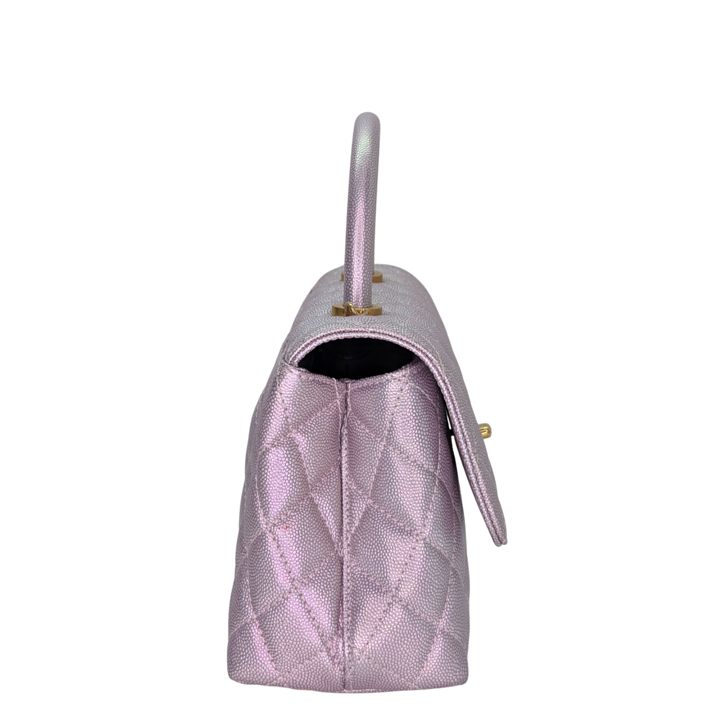 Chanel Coco Handle Small Caviar Iridescent Purple Bag