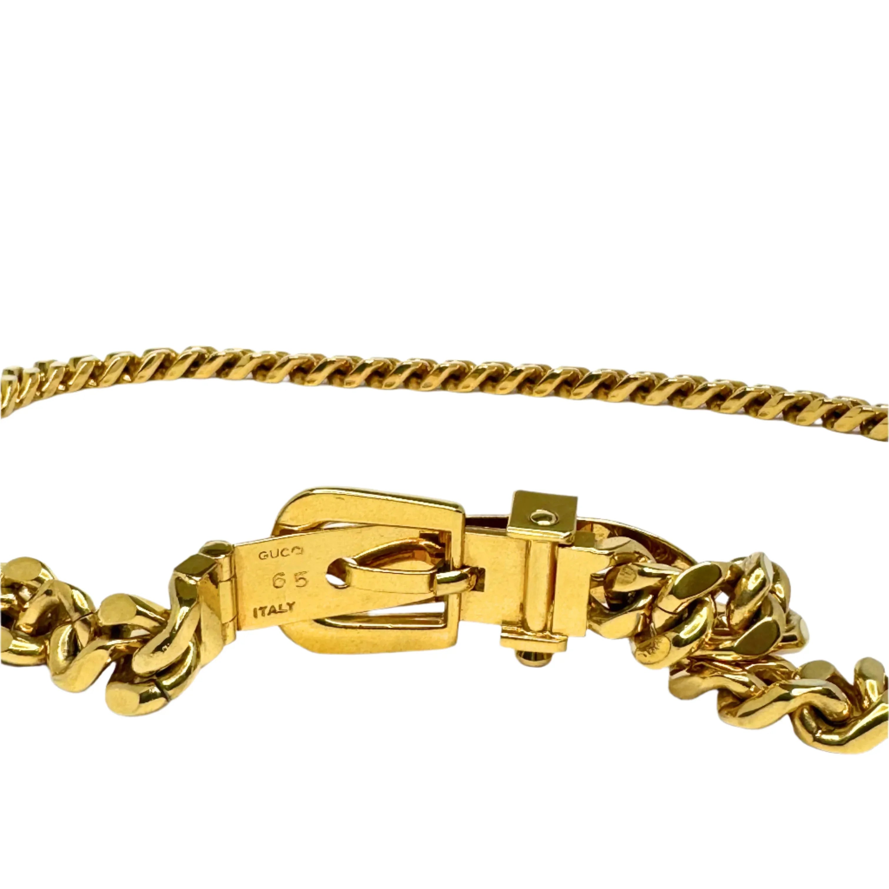 Gucci Chain Heavy necklace with Belt clasp tag in yellow gold-toned - Lost Designer