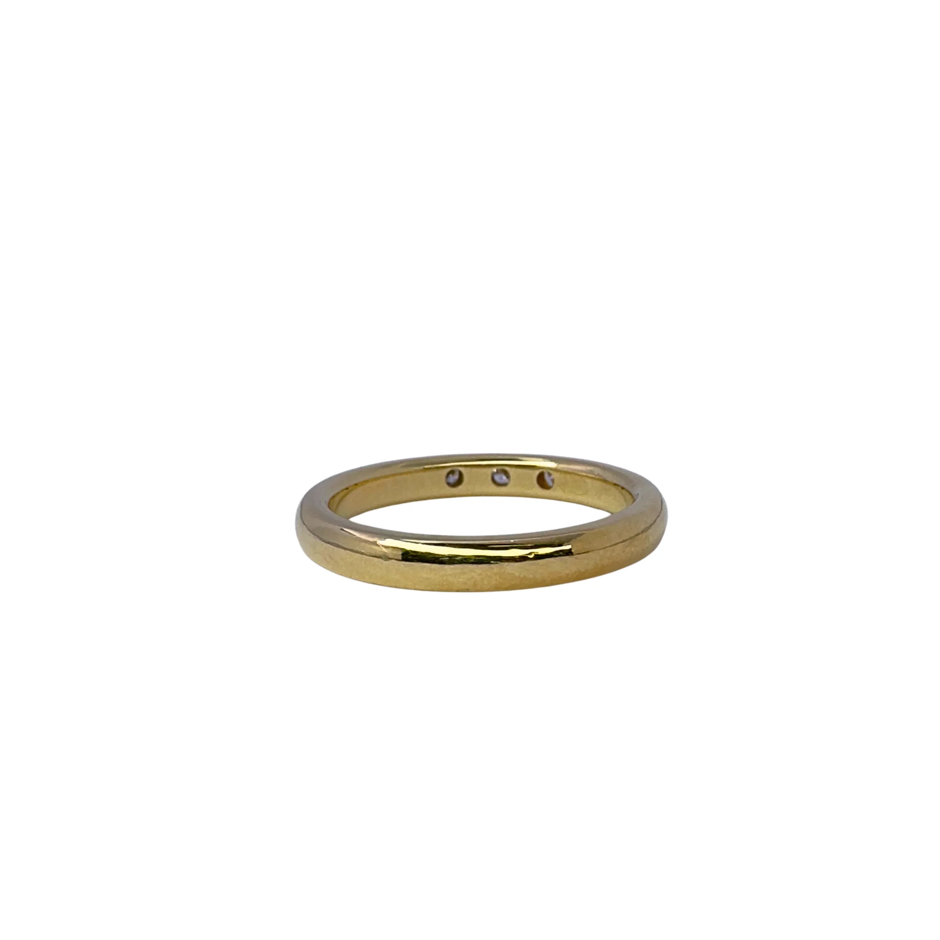 Tiffany & Co Ring, L½ or 51 Stacking Band Ring 18K Gold .06 Diamond - Lost Designer