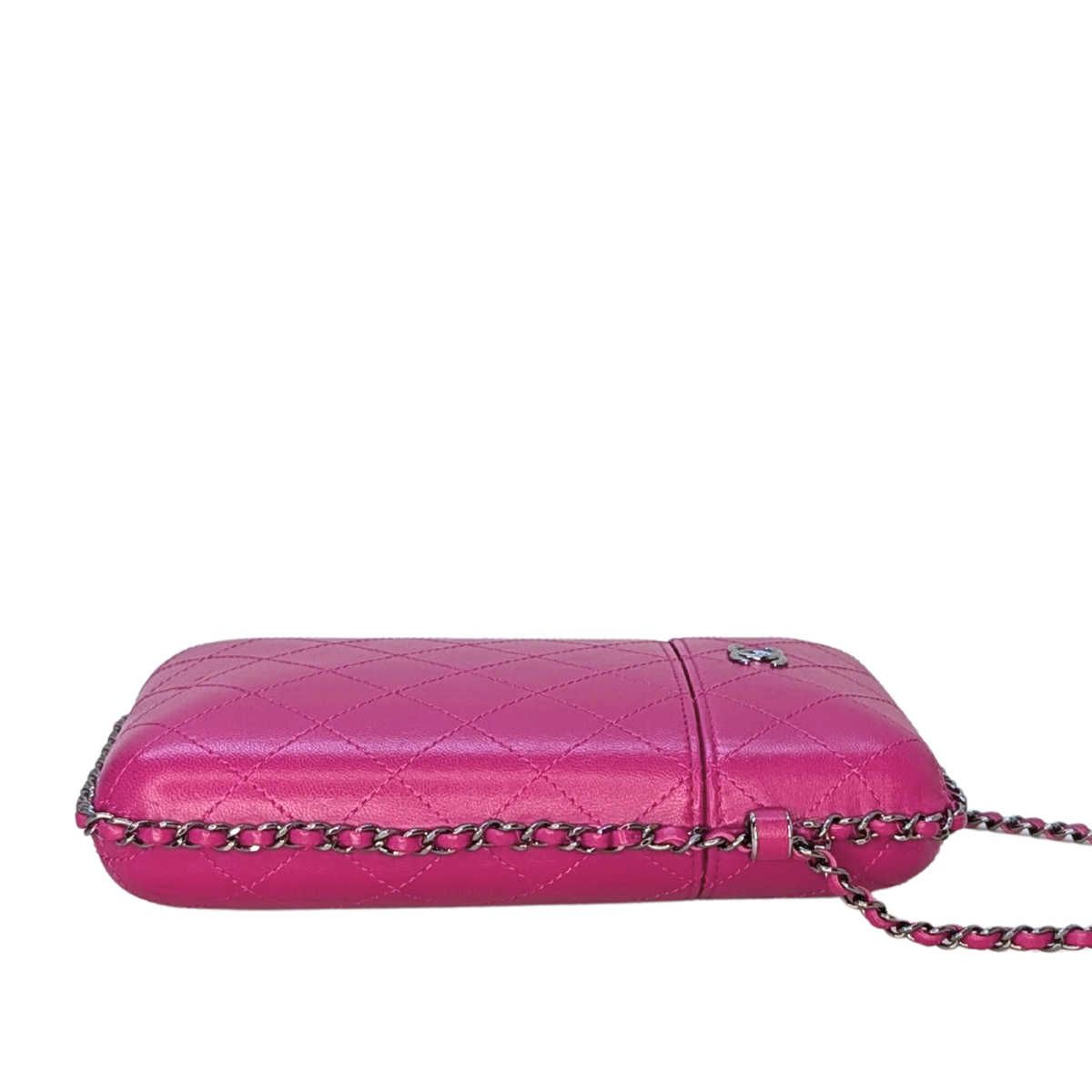 Chanel Lambskin Quilted Chain Around Phone Holder