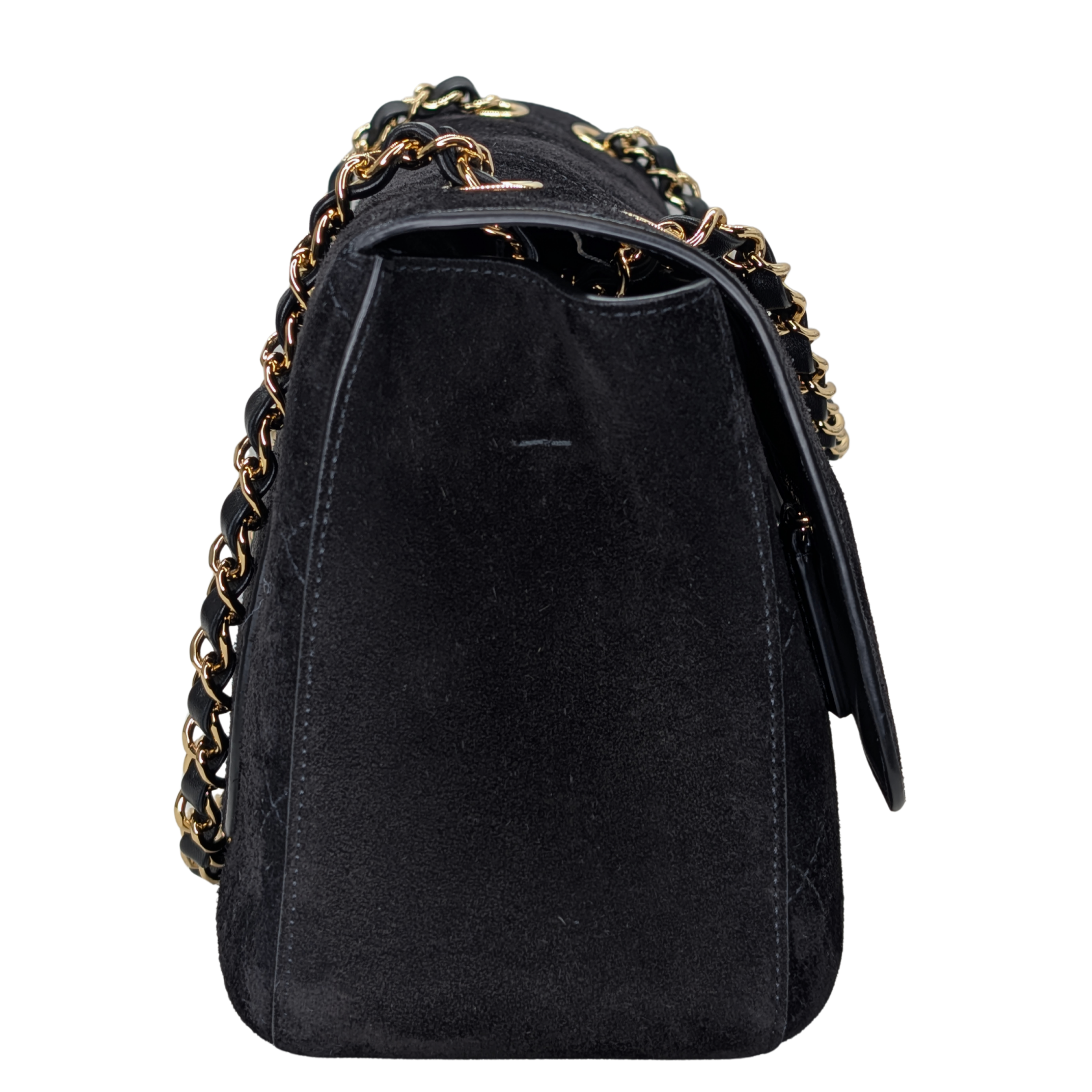 Chanel Suede Calfskin Souplissimo Maxi Flap Bag Black