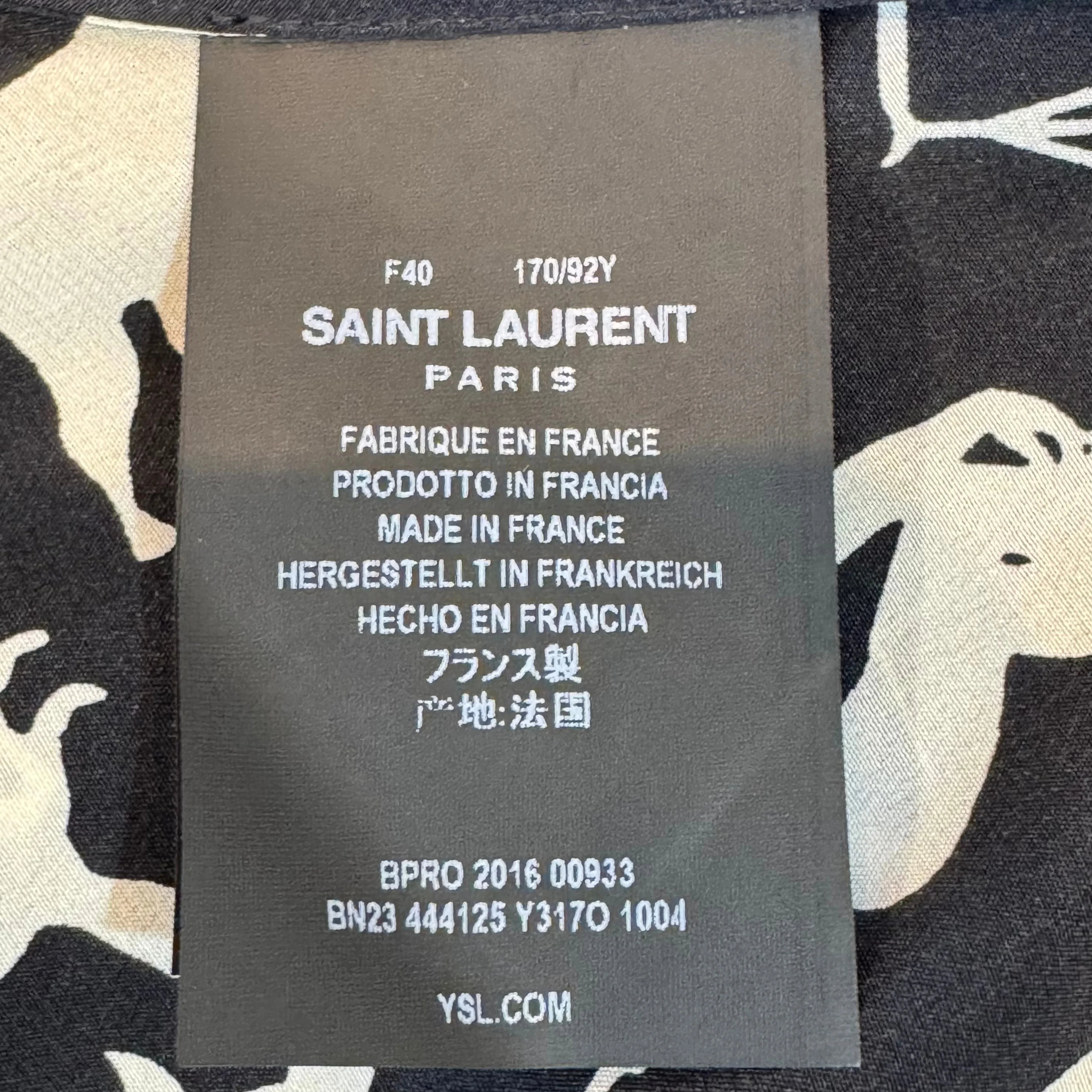 Saint Laurent Black/Cream Silk Zodiac Print Blouse Shirt 40 - Lost Designer