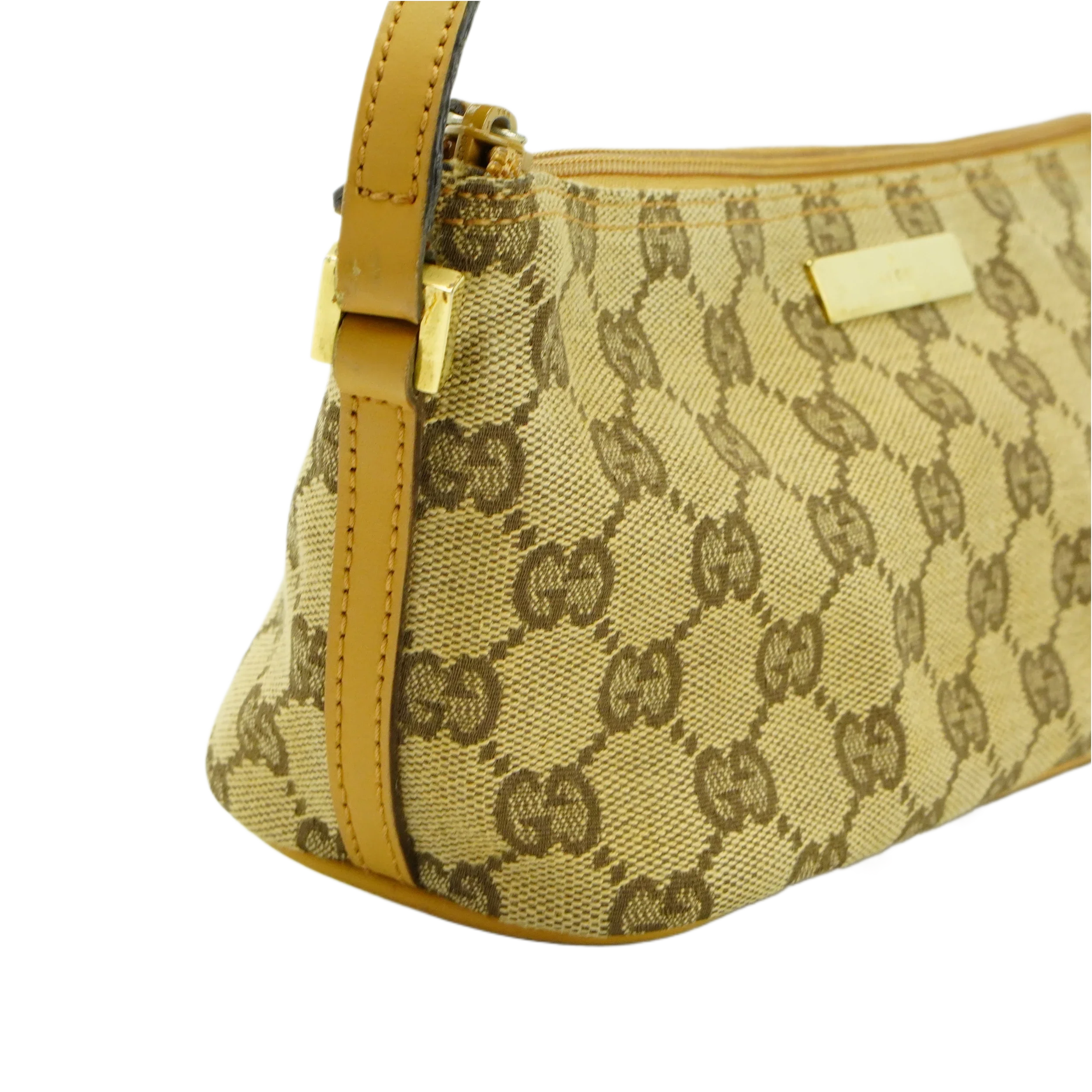 Gucci Beige GG Monogram Boat Pochette Bag - Lost Designer