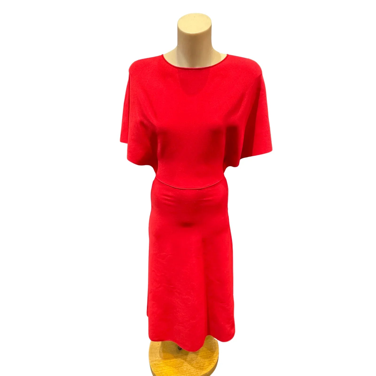 Valentino Flutter Sleeve Maxi Dress Red - Lost Designer