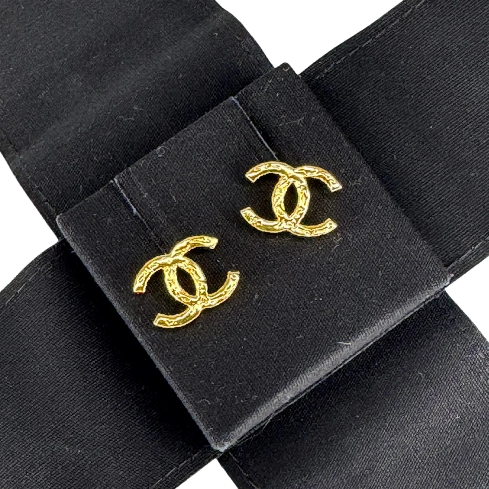 Chanel 18K Gold-Plated CC Logo Stud Earrings - Lost Designer