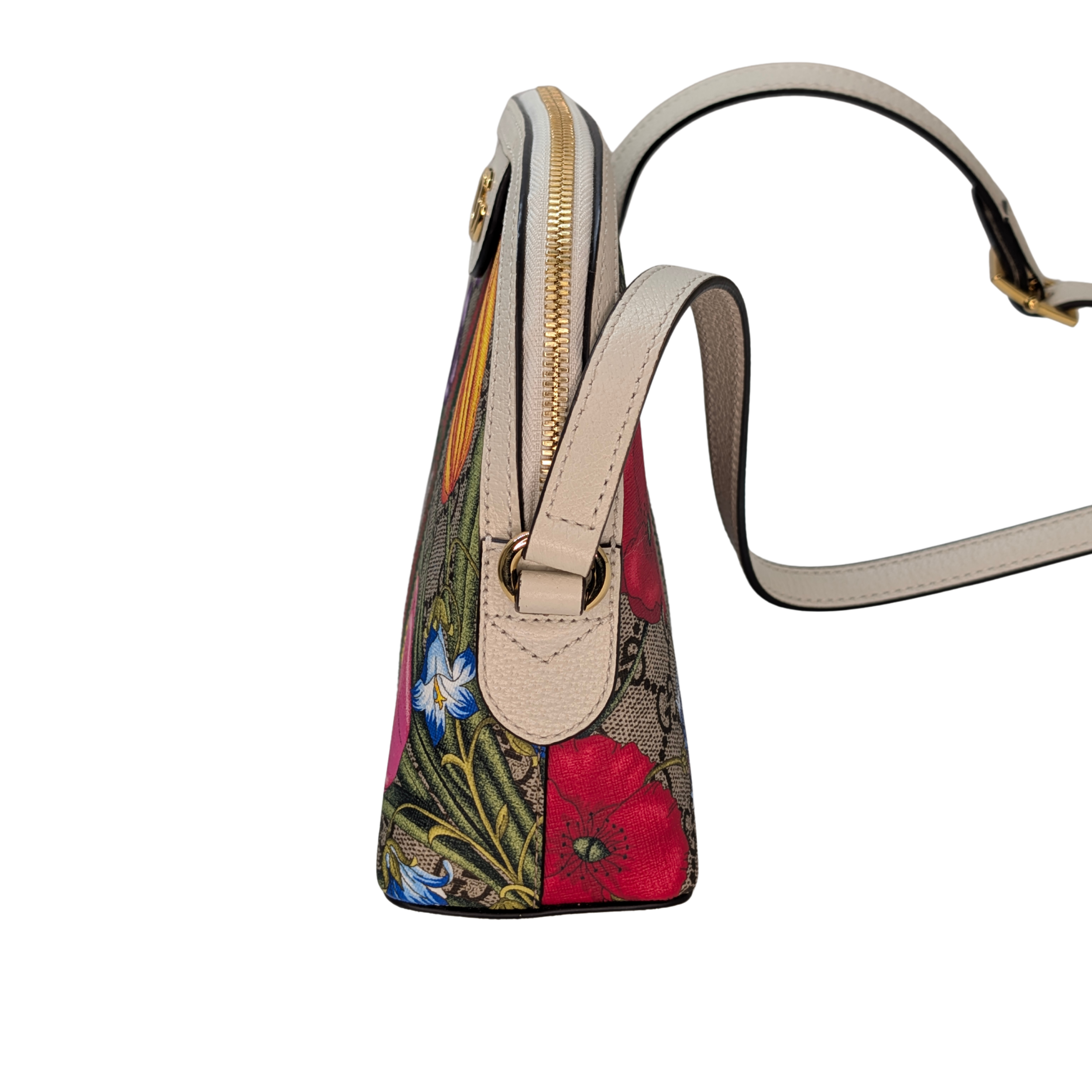Gucci Small GG Supreme Flora Ophidia Dome Crossbody Bag