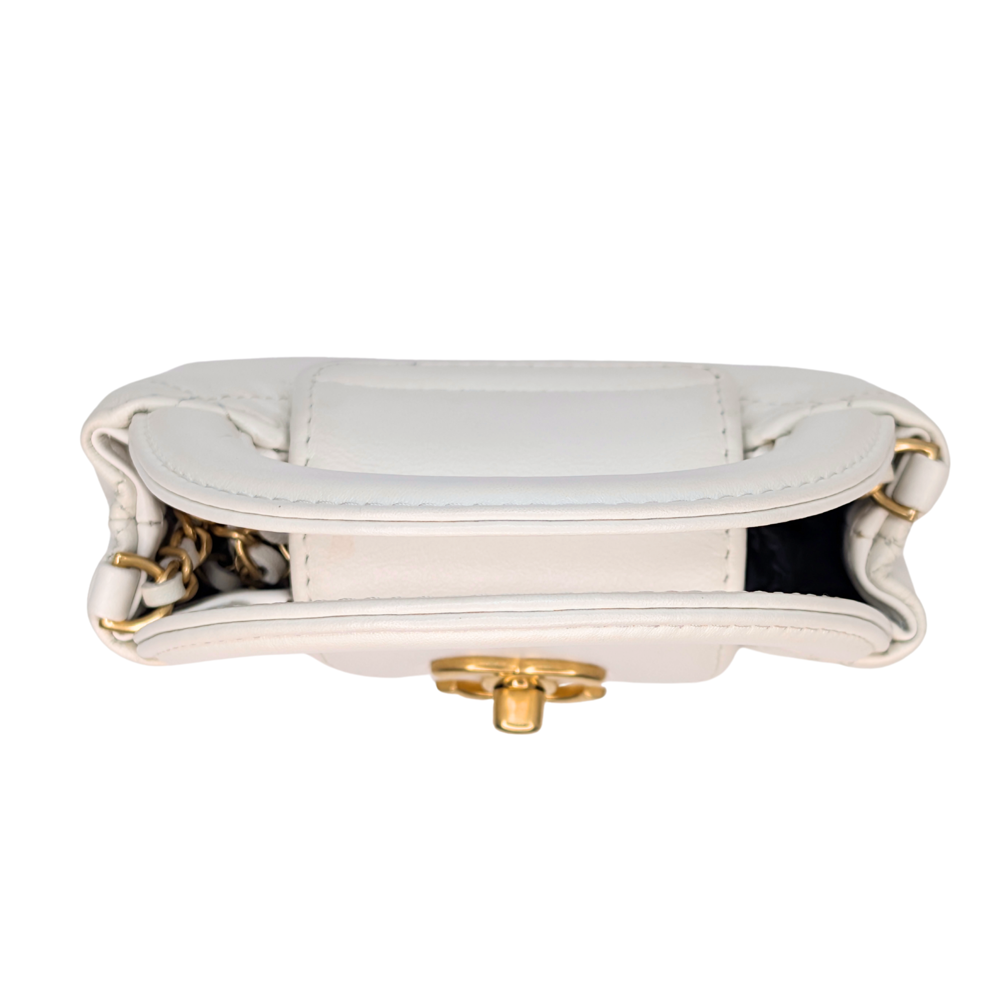 Chanel Mini Nano Kelly Shopper Tote Bag White