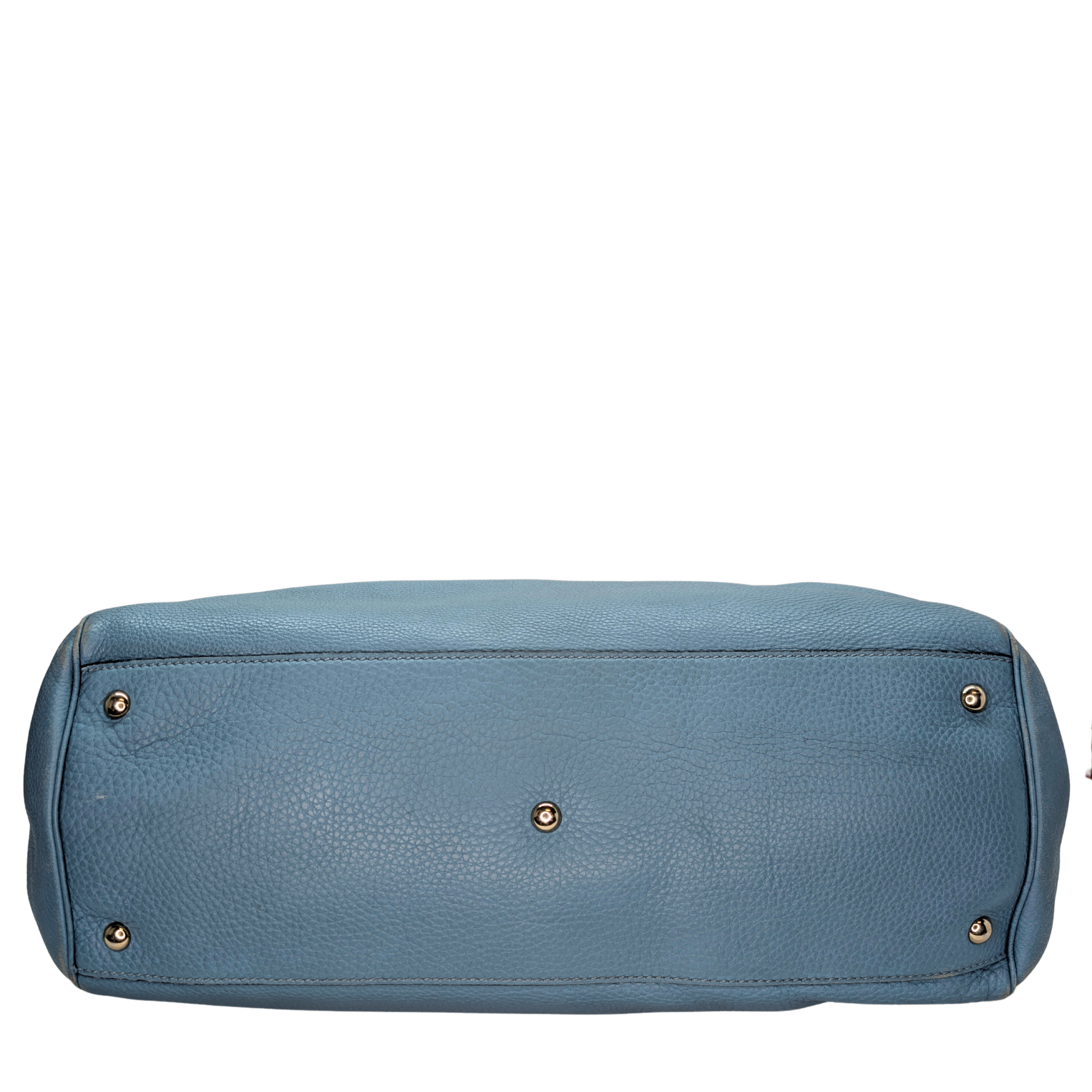 Gucci Bamboo Shopper Tote Bag Large Light Blue