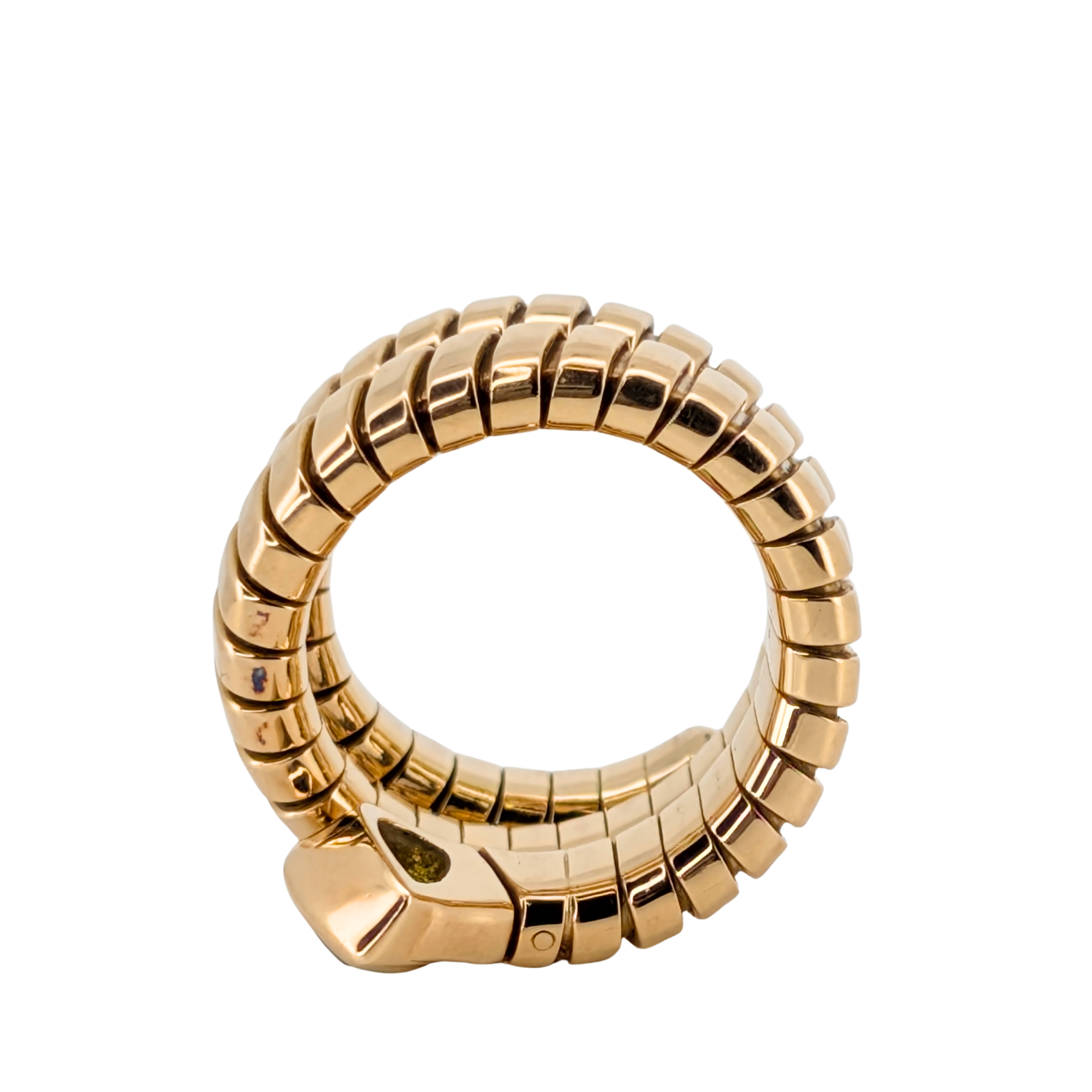 Bvlgari 18K Gold Peridot Tubogas Ring