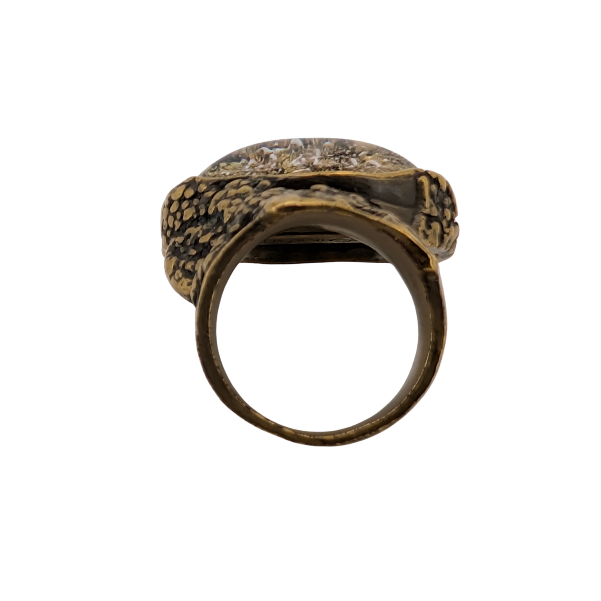 Saint Laurent Arty Cabochon Gold Tone Ring Size 54/N½