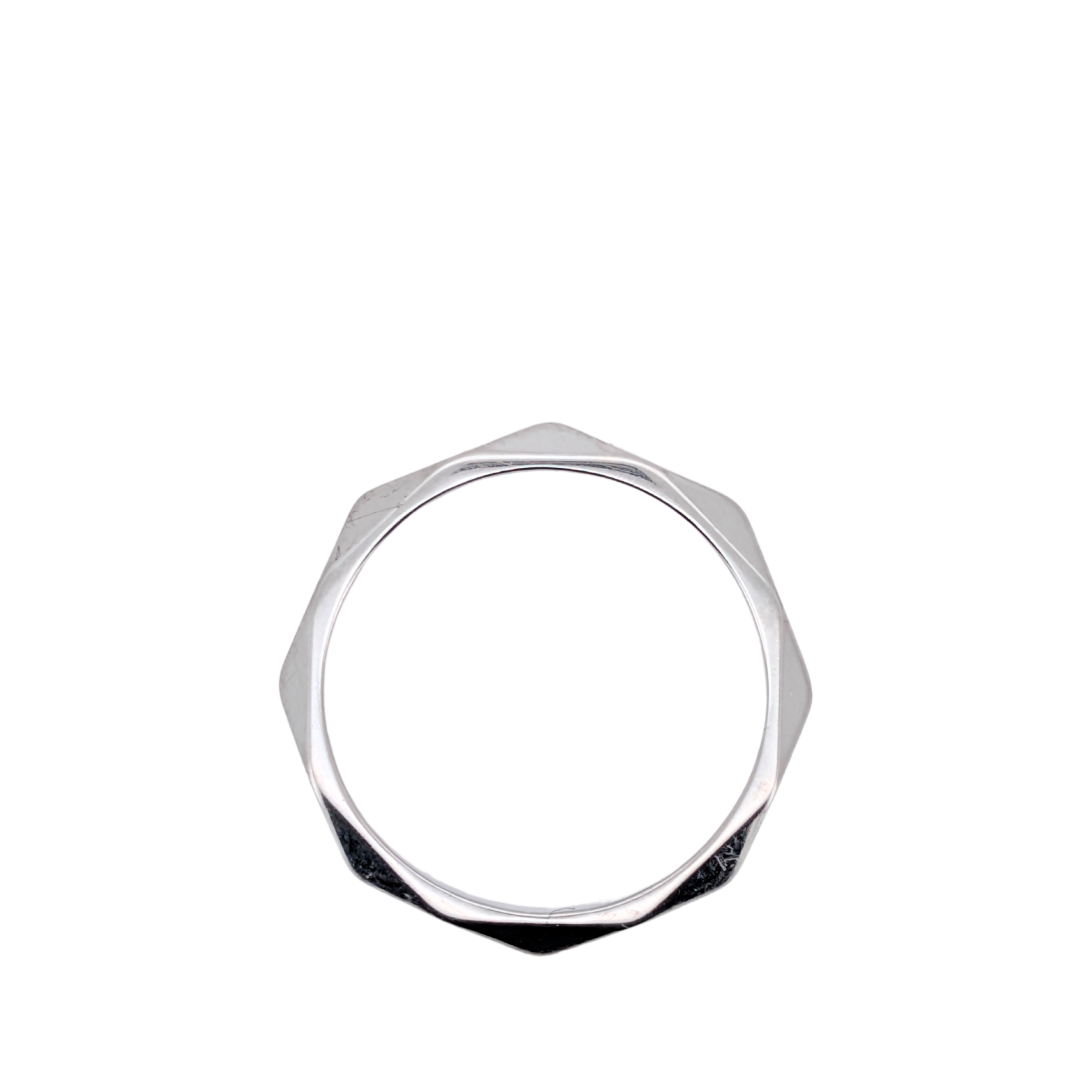 Boucheron Platinum Facette Band Ring size 59