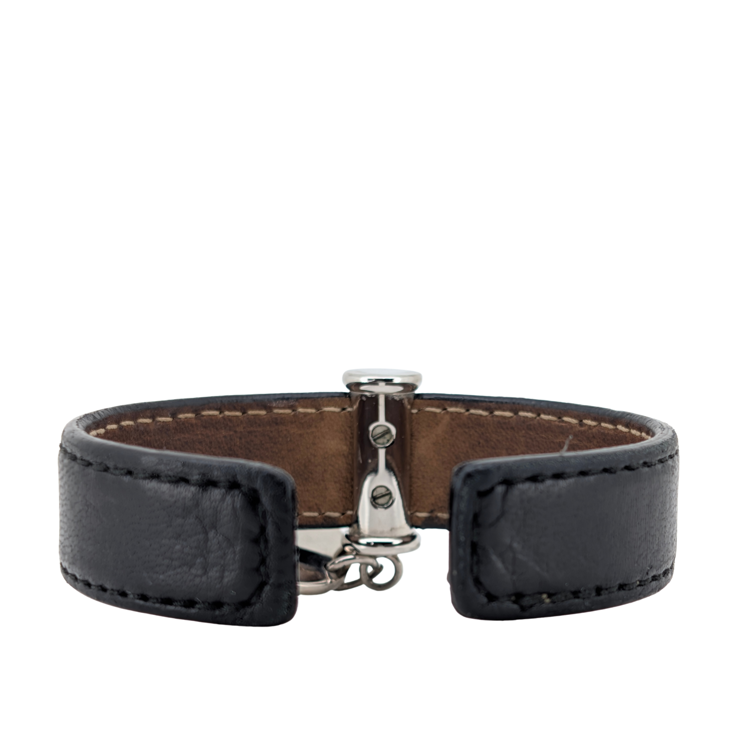 Bvlgari Leather Bangle Cuff Bracelet