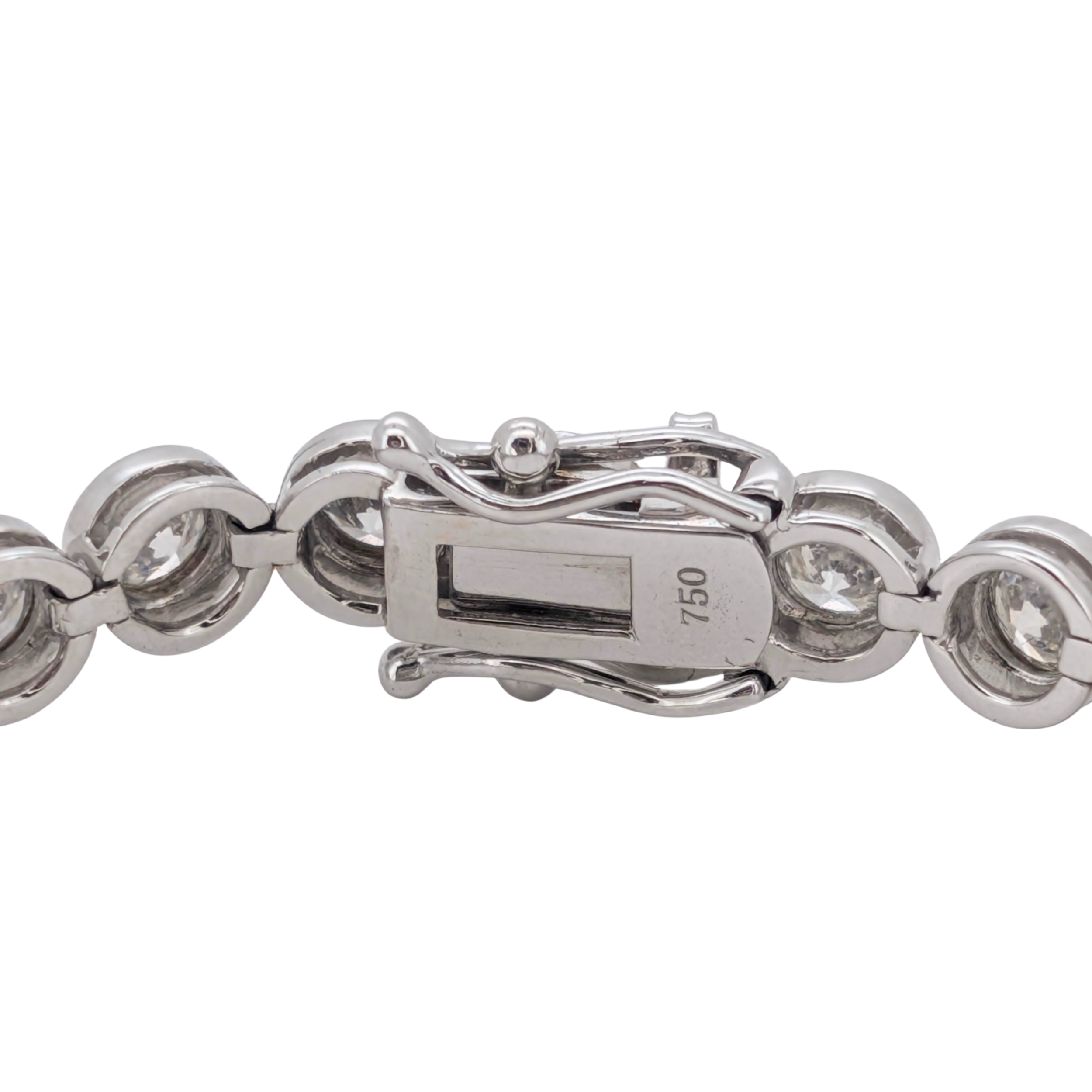 6.00Ct Natural Round Brilliant Diamond Tennis Bracelet In 18ct White Gold