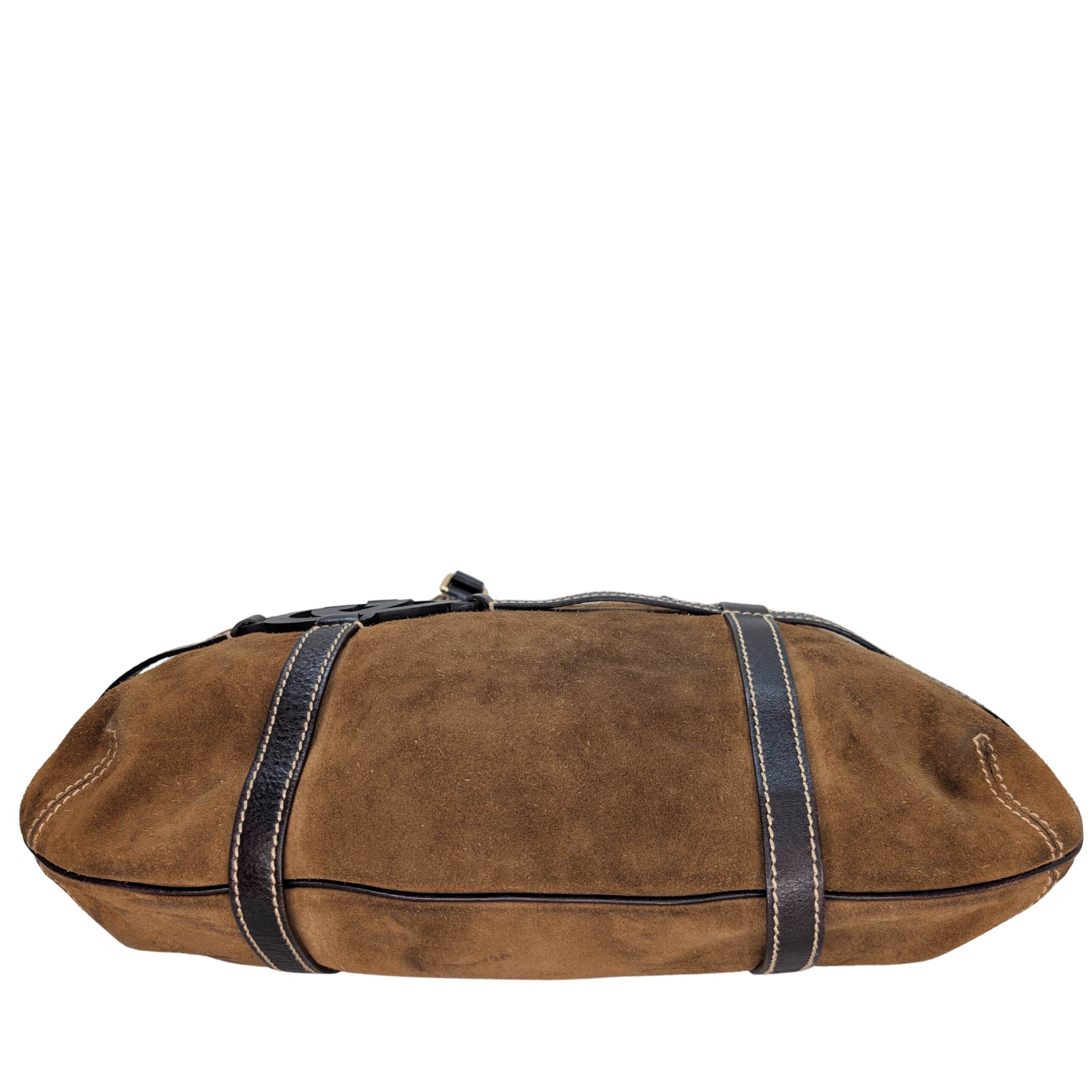 Gucci Sukey Suede Leather Hobo Bag Brown
