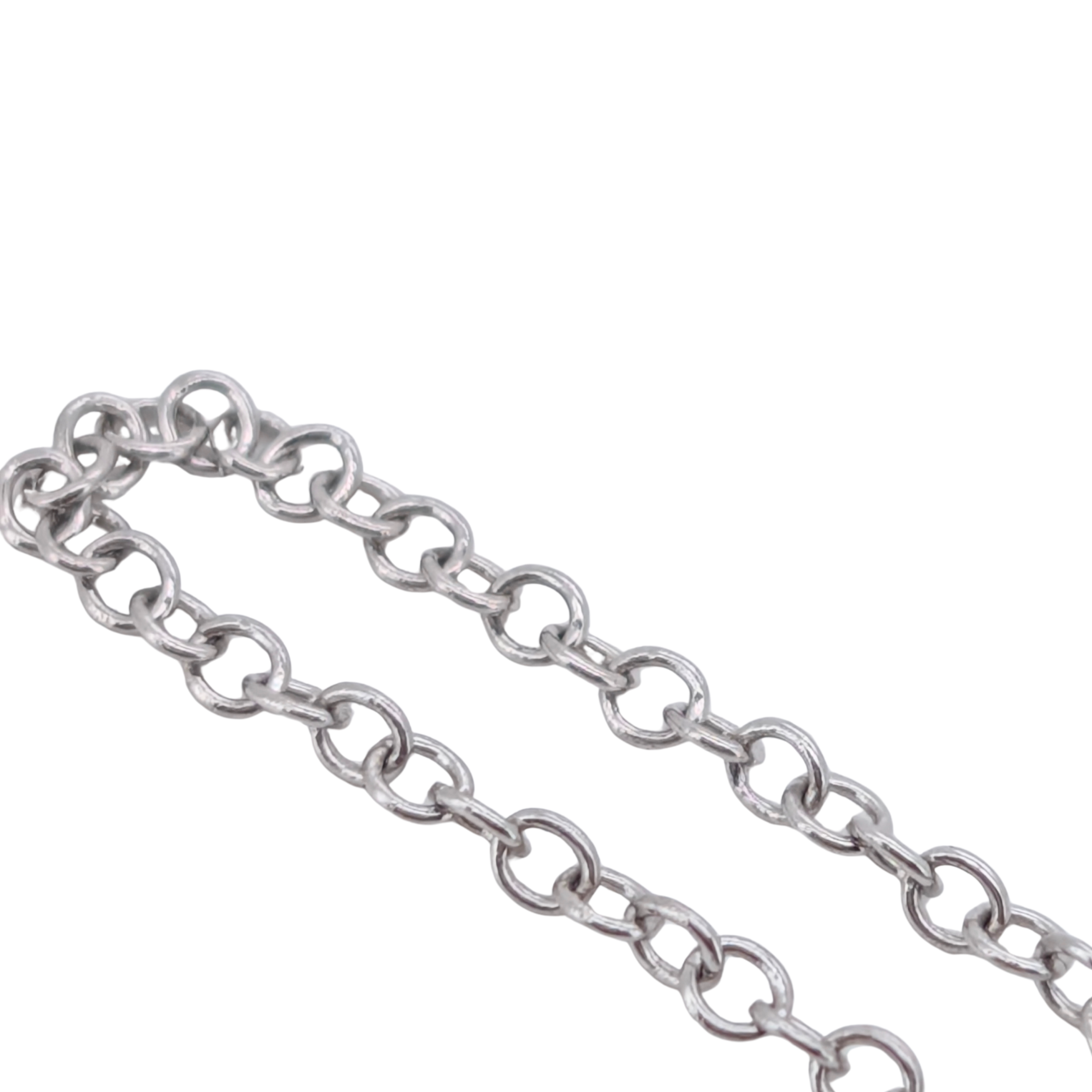 0.10Ct Natural Baguette Cut Diamond Chain Ring In 18K White Gold