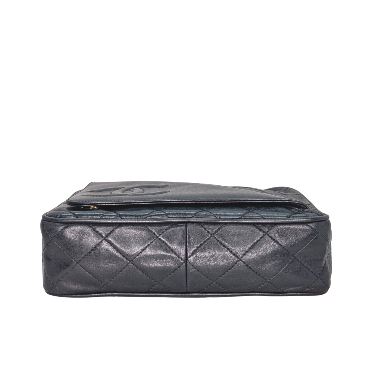Chanel Vintage Diagonal Pocket Camera Bag Black GHW