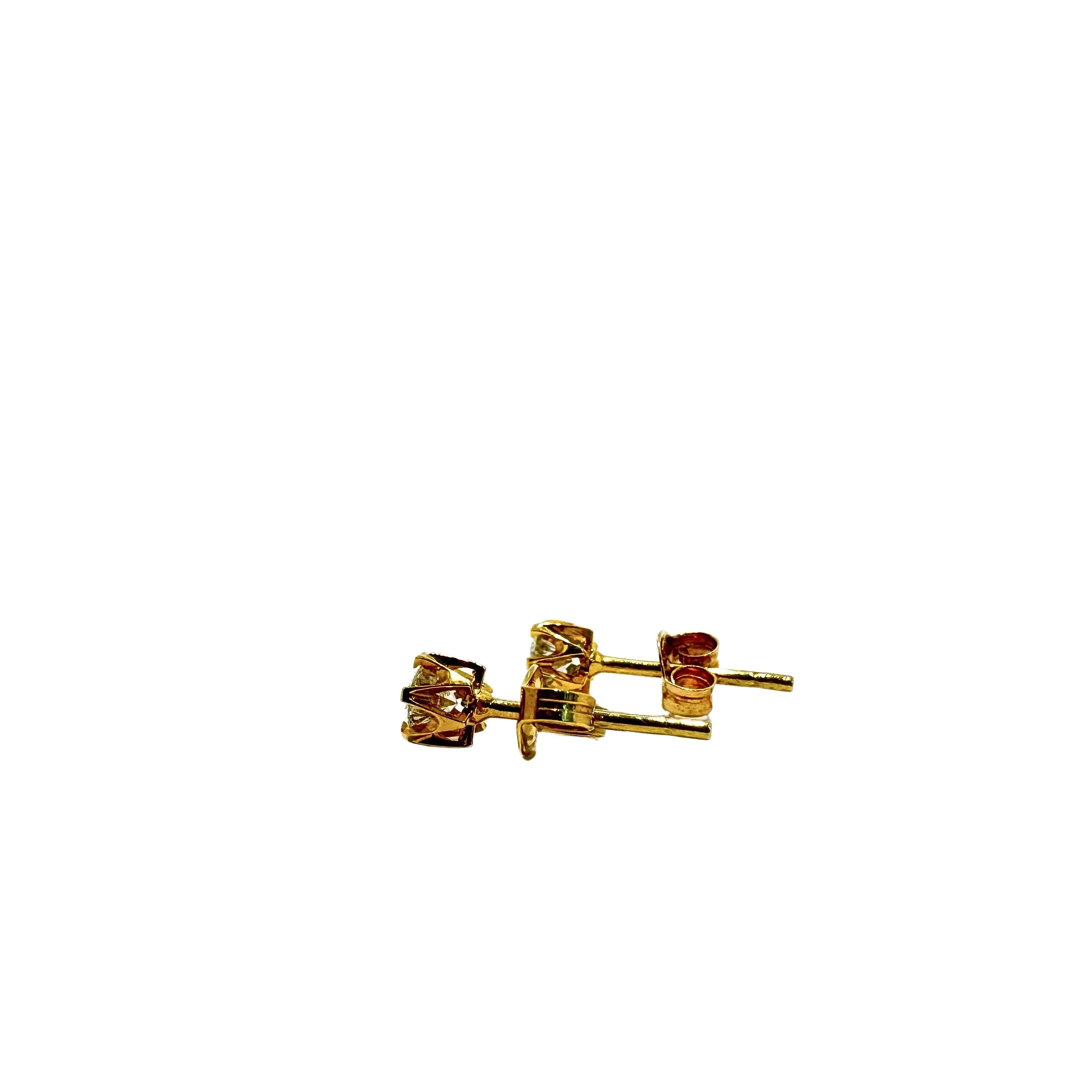 18ct Gold 0.4 Carat Total Diamond Studs Earrings - Lost Designer