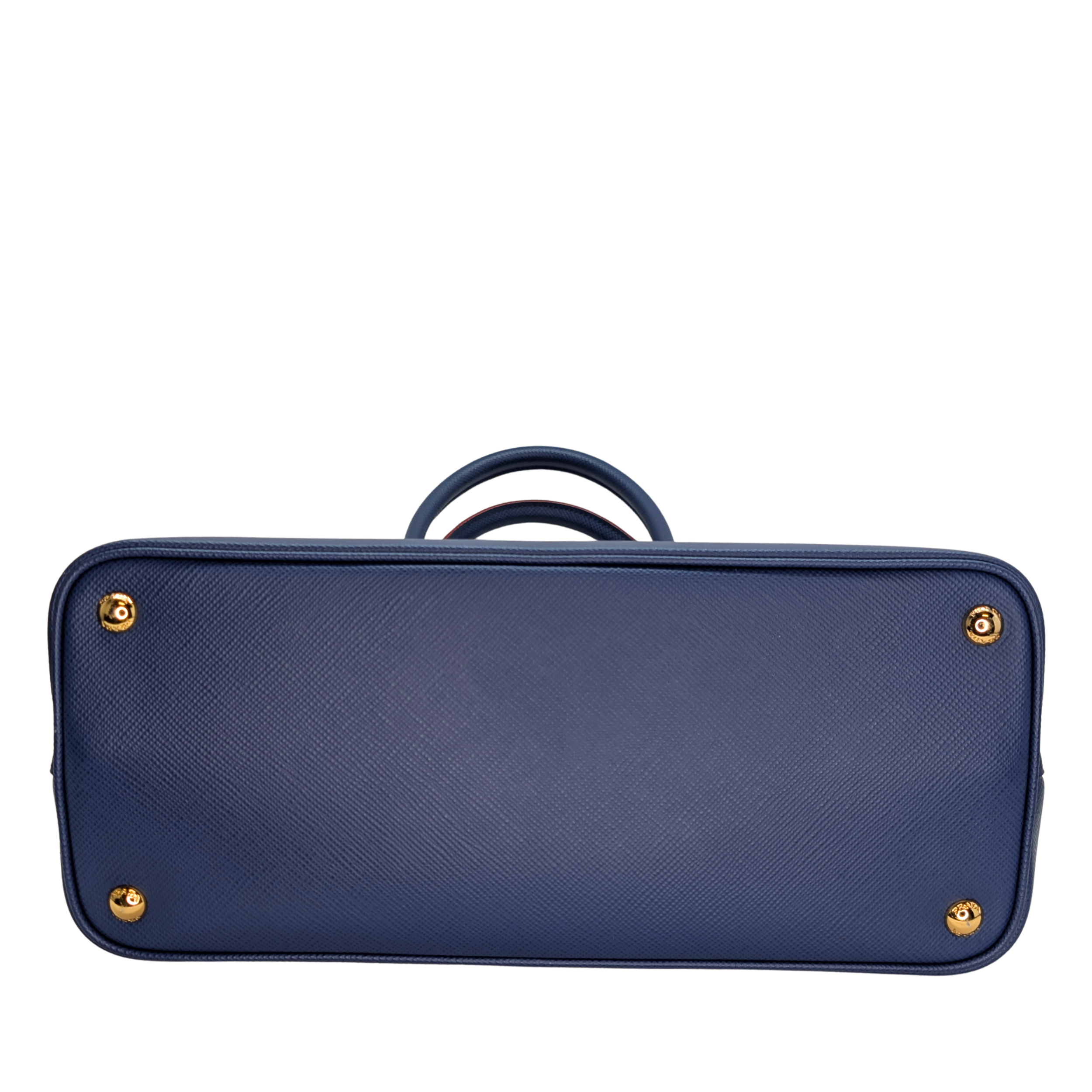 Prada Saffiano Cuir Double Bag Medium Navy