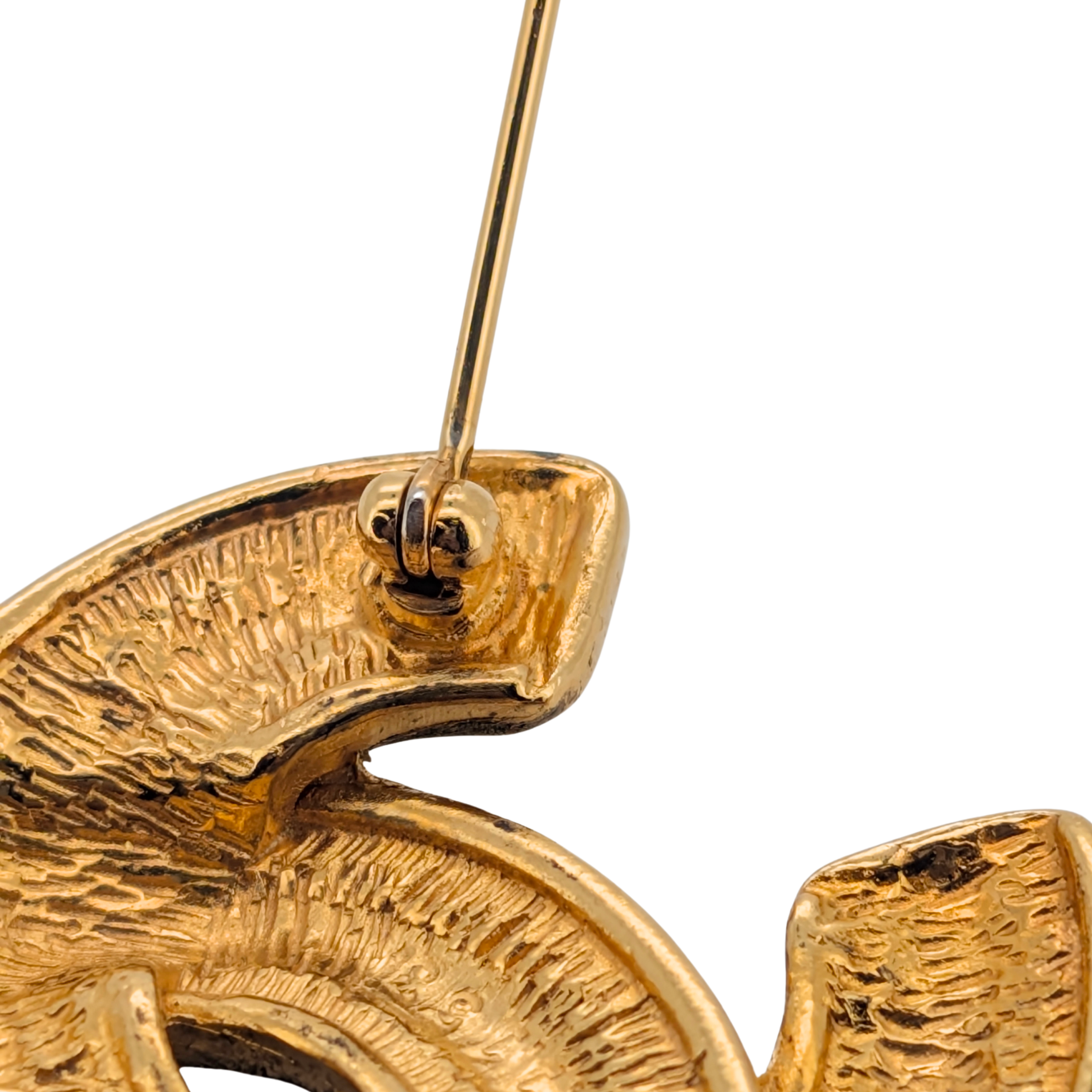 Chanel Quilted CC Brooch Pin Gold Plated