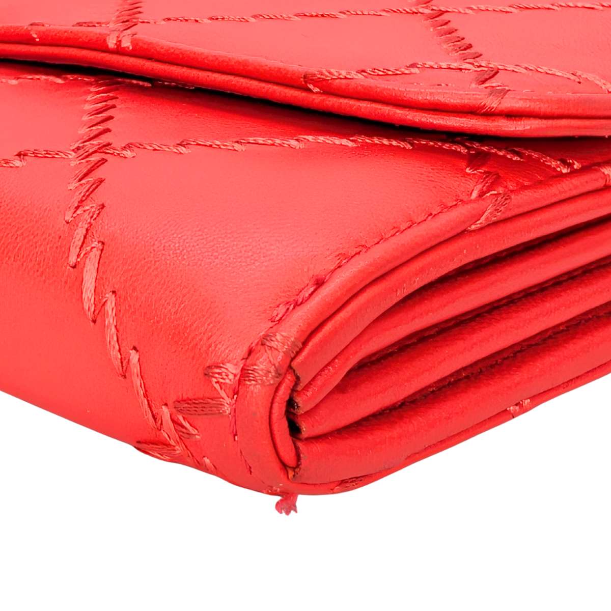 Chanel CC Quilted Lambskin Ultimate Stitch Flap Wallet On Chain Red