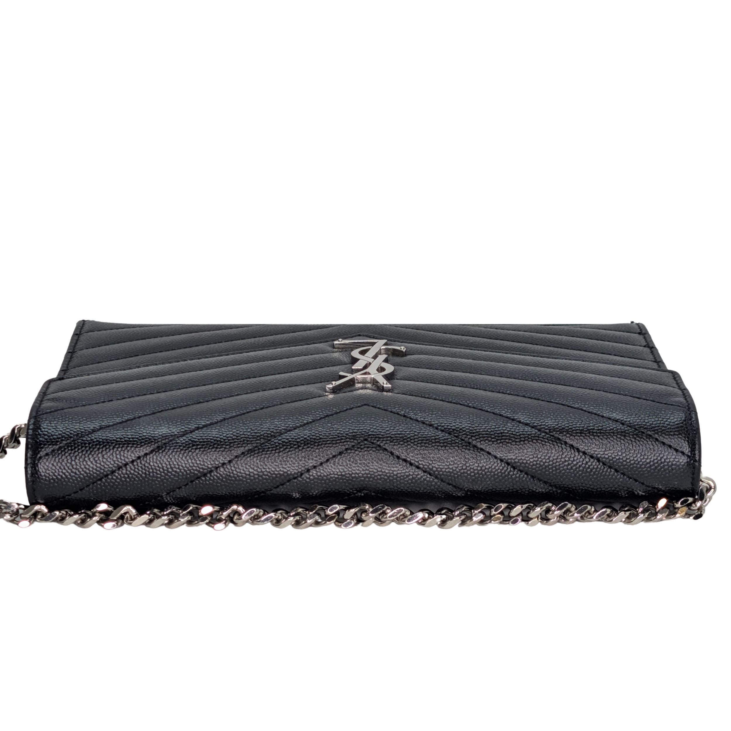 Saint Laurent Cassandra Envelope Wallet on Chain Black
