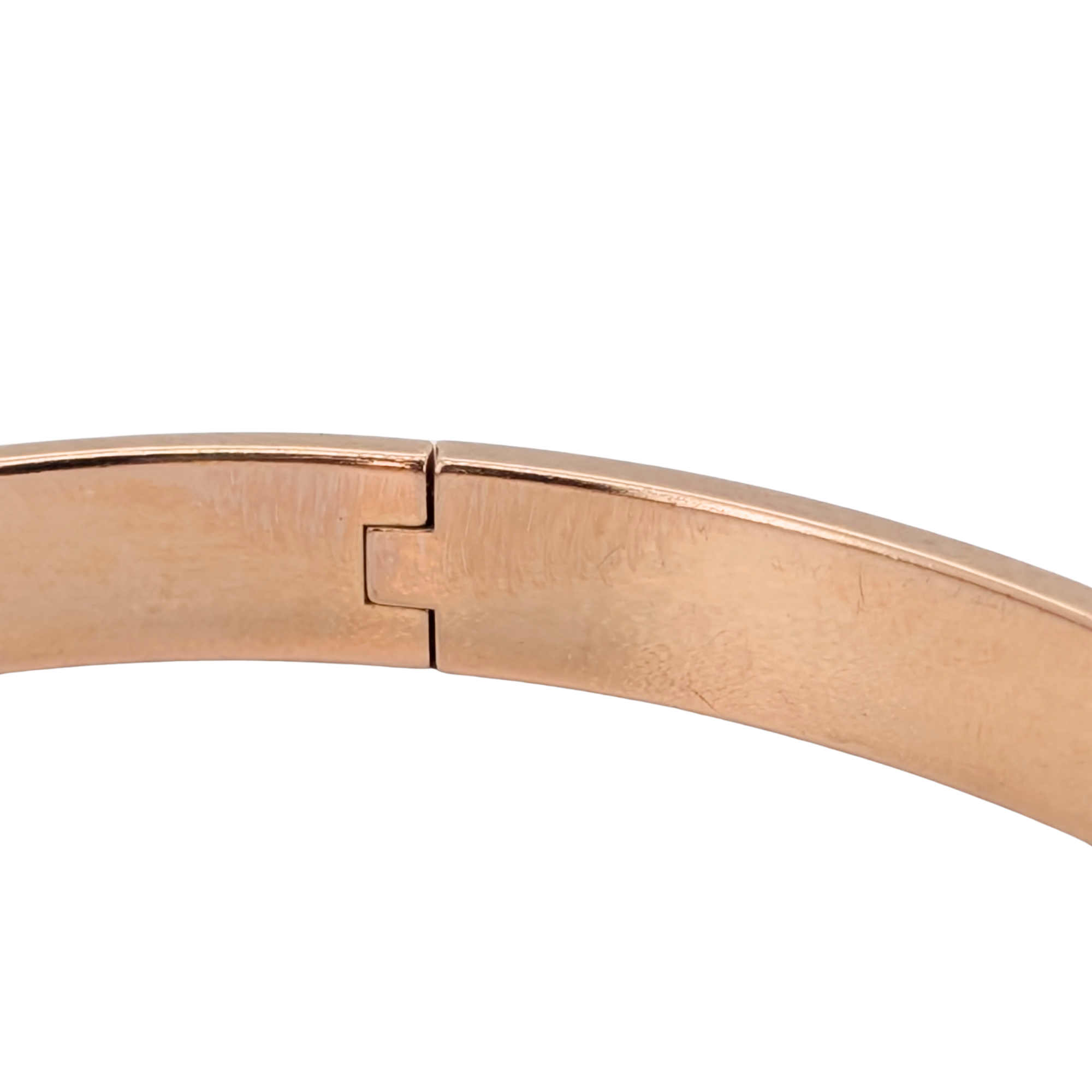 Hermes Kelly Diamond Bracelet Small LG In 18k Rose Gold