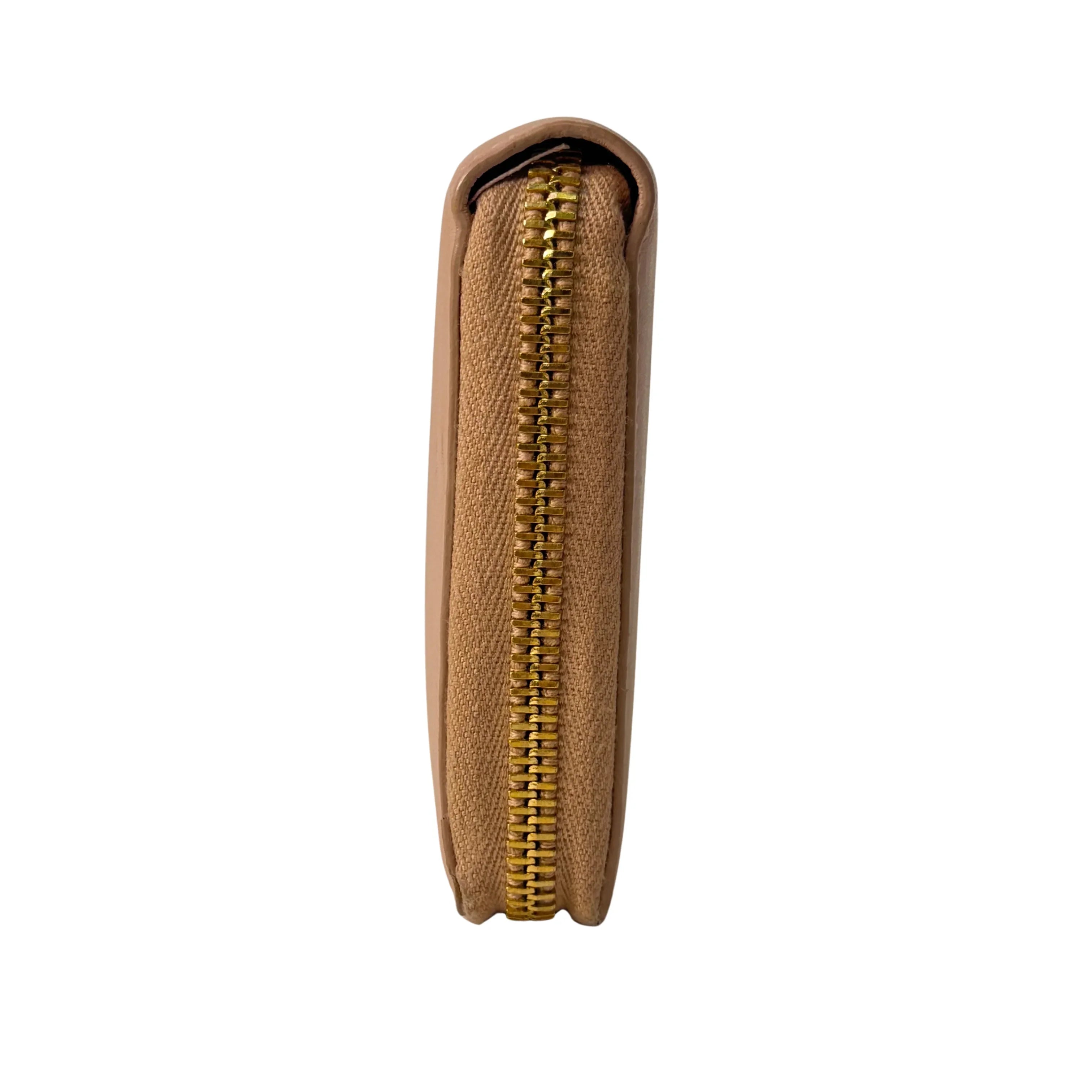 Saint Laurent Smooth Calfskin Long Beige Wallet - Lost Designer