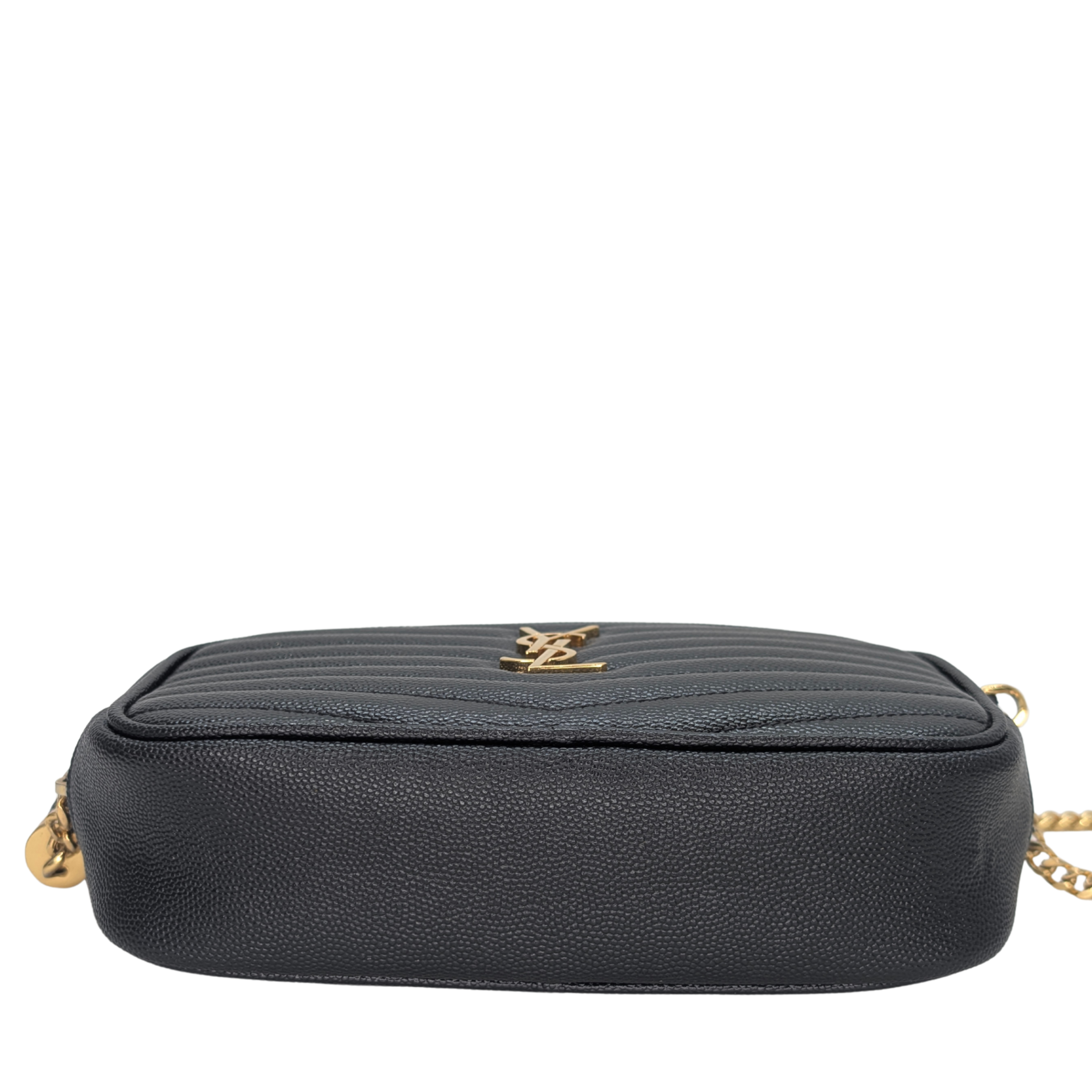 Saint Laurent Lou Mini Grain Leather Camera Bag GHW